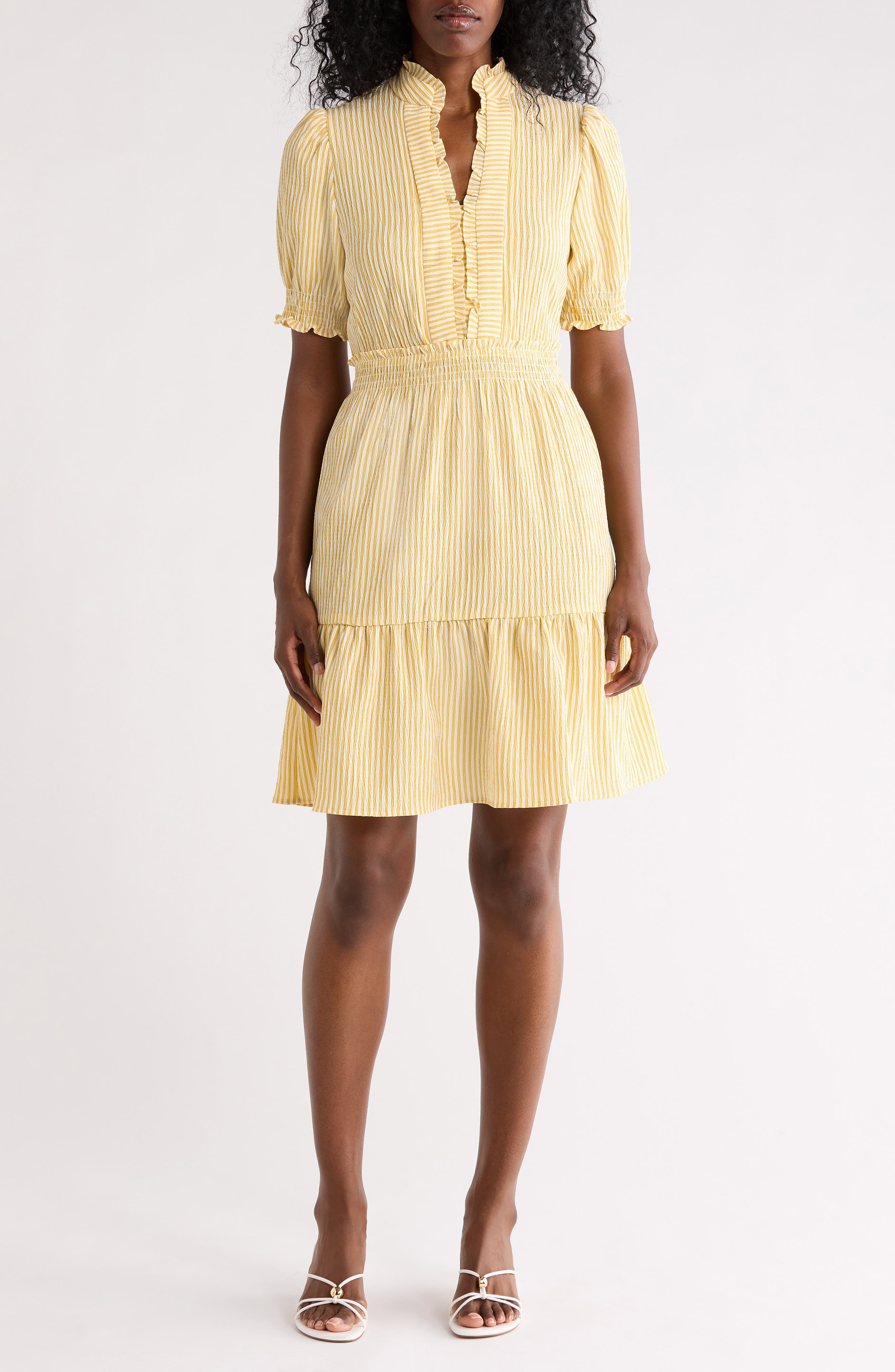 Puff Sleeve Smocked Dress - image 5