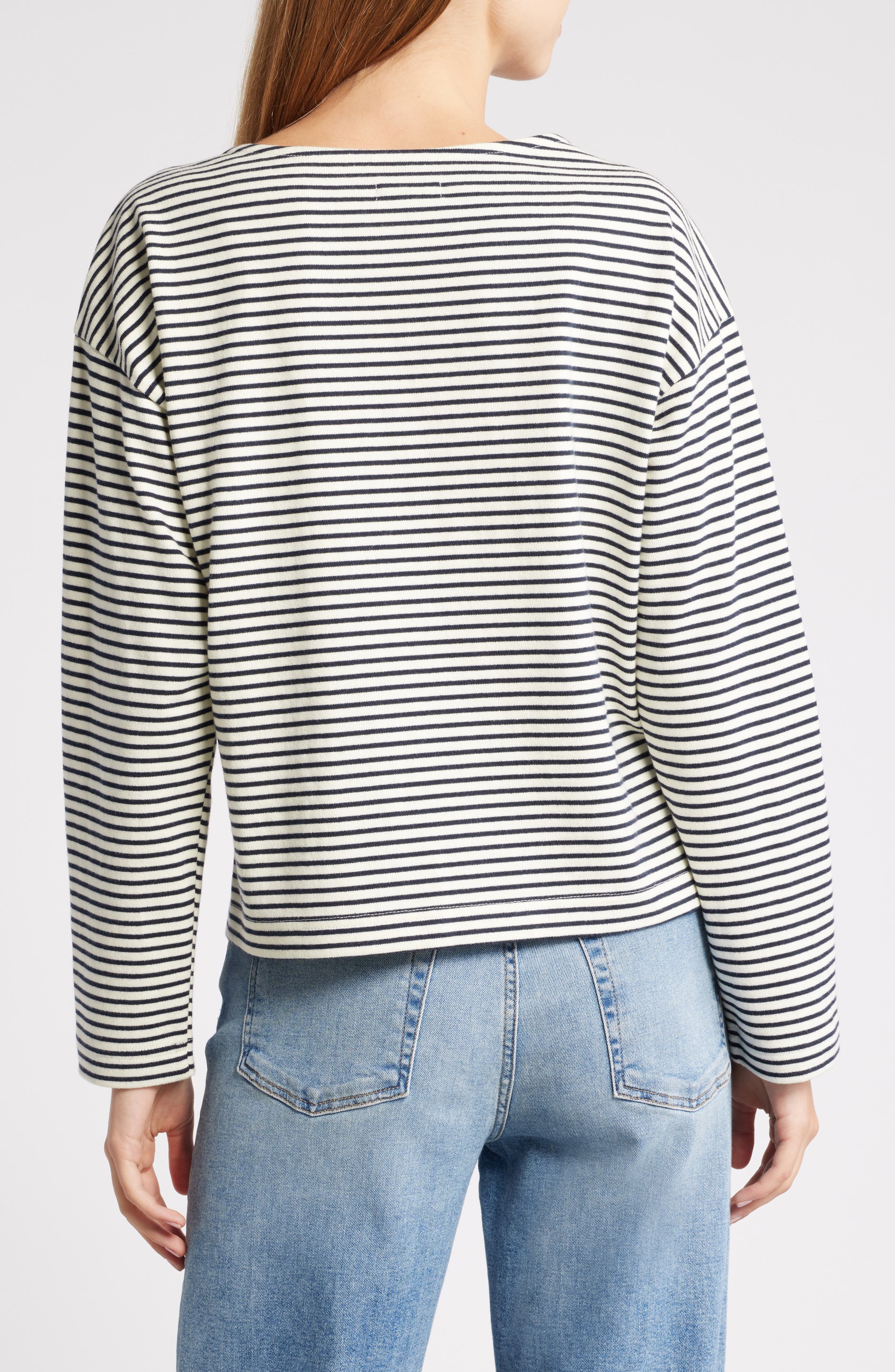 Macy Stripe Long Sleeve Cotton T-Shirt - image 2
