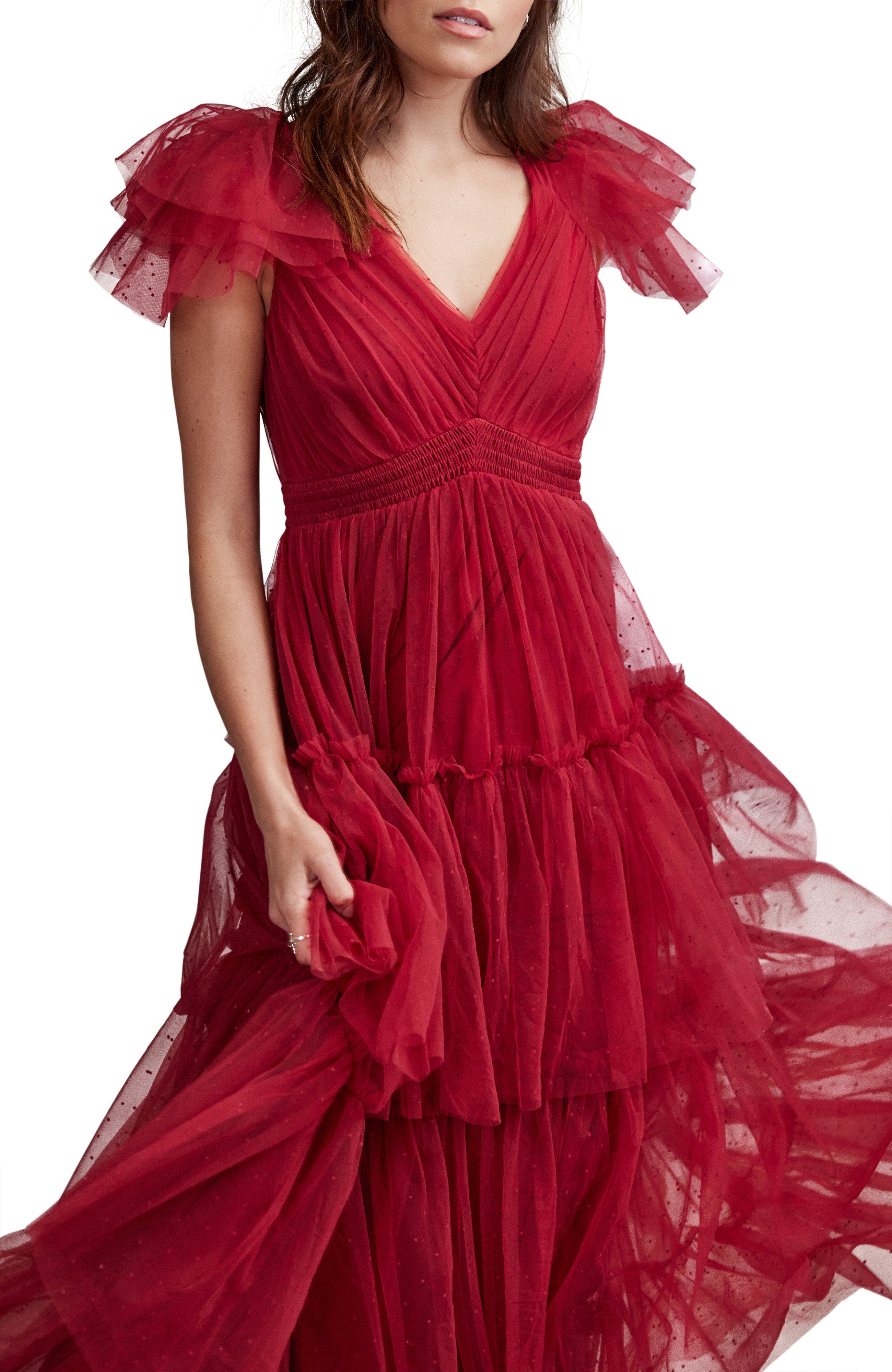 Tulle Ruffle Maxi Dress - image 2