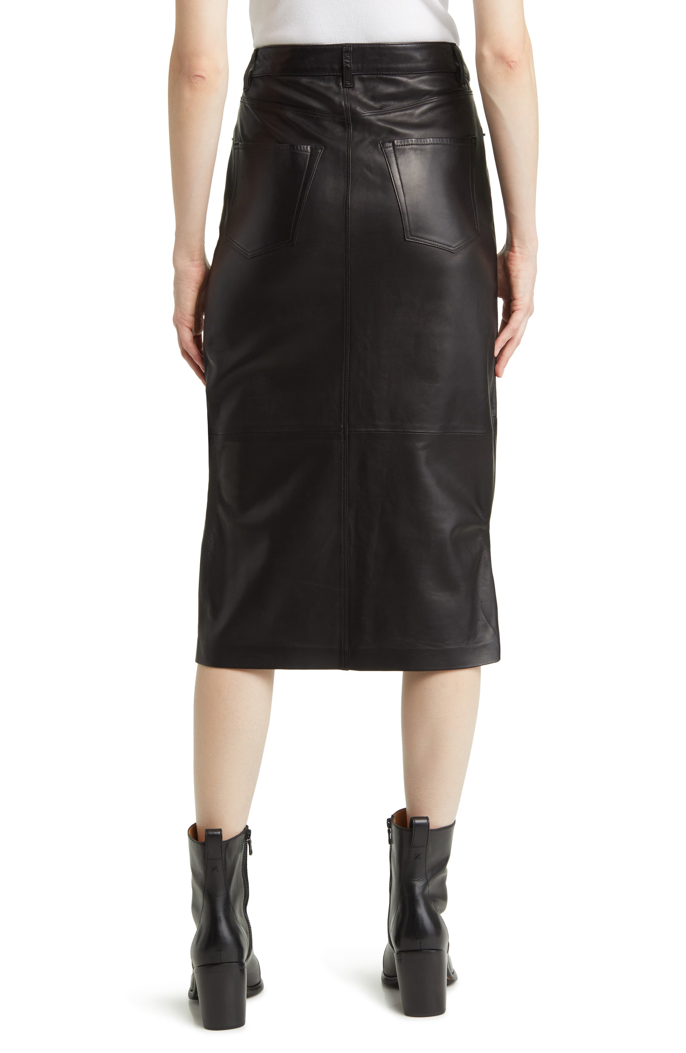 Leather Midi Skirt - image 2