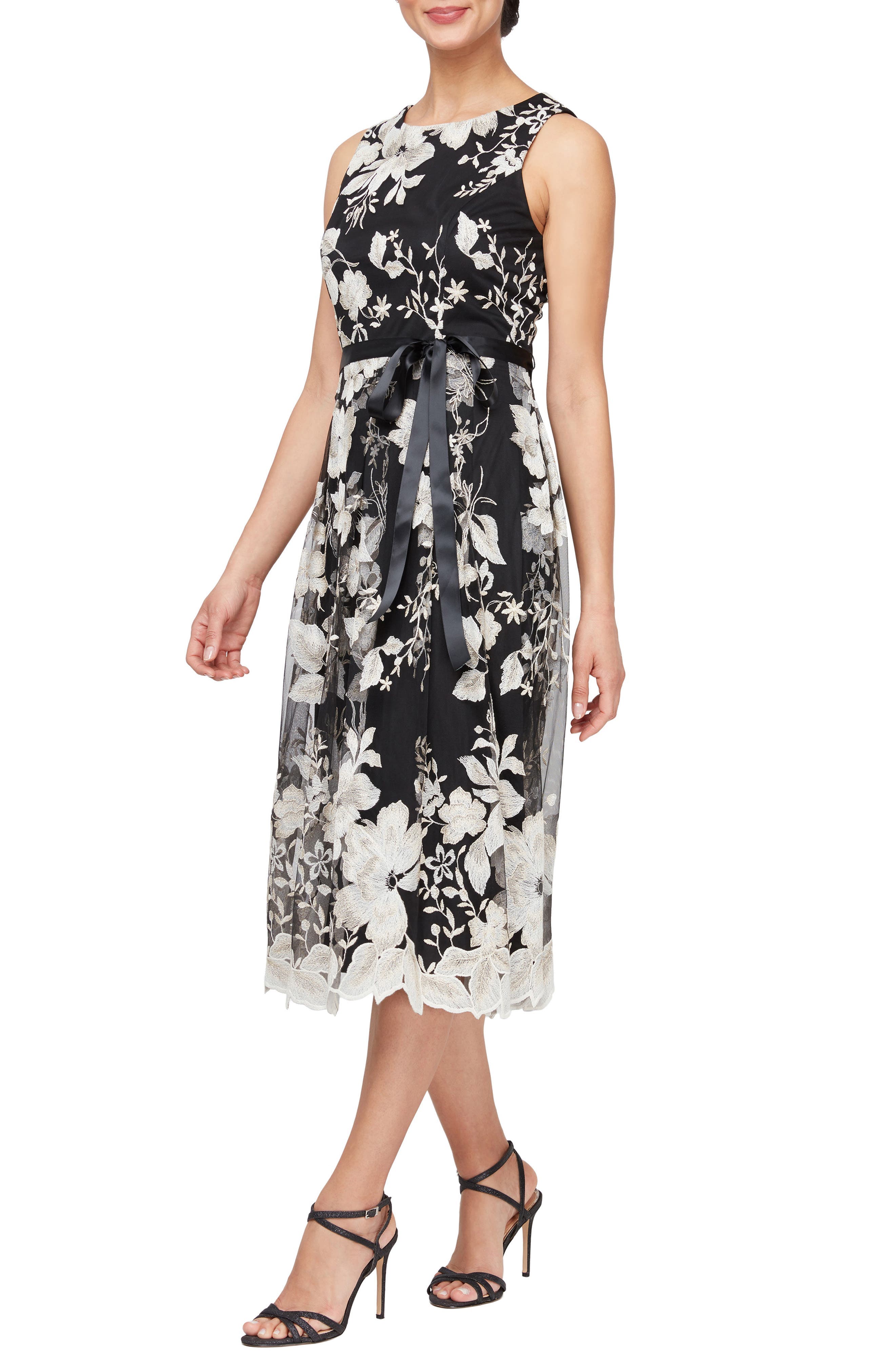 Floral Embroidered Midi Dress - image 1