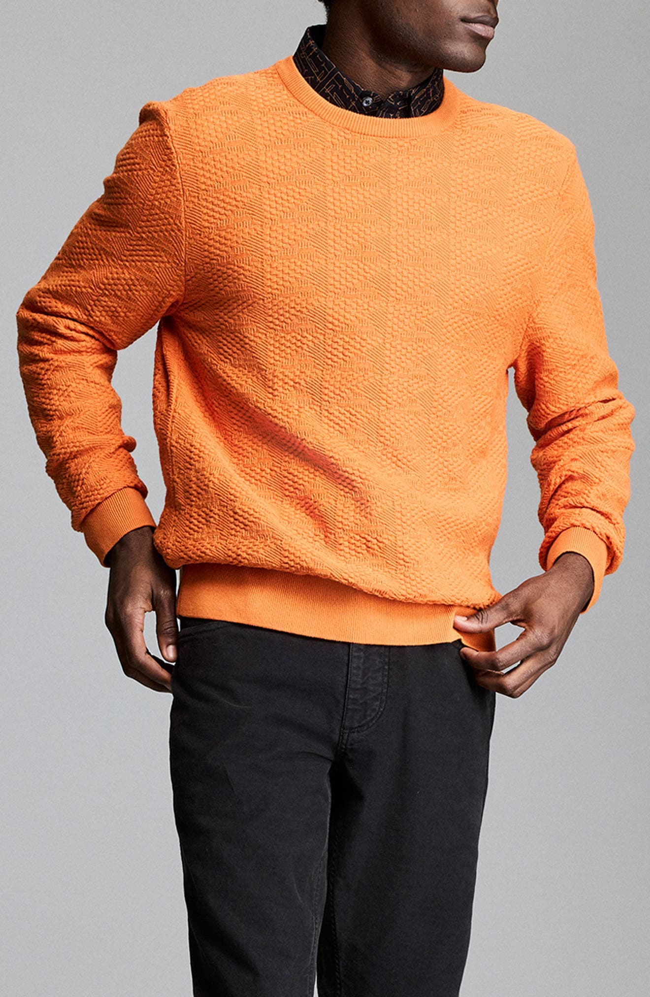 Geo Links Cotton Sweater - image 1