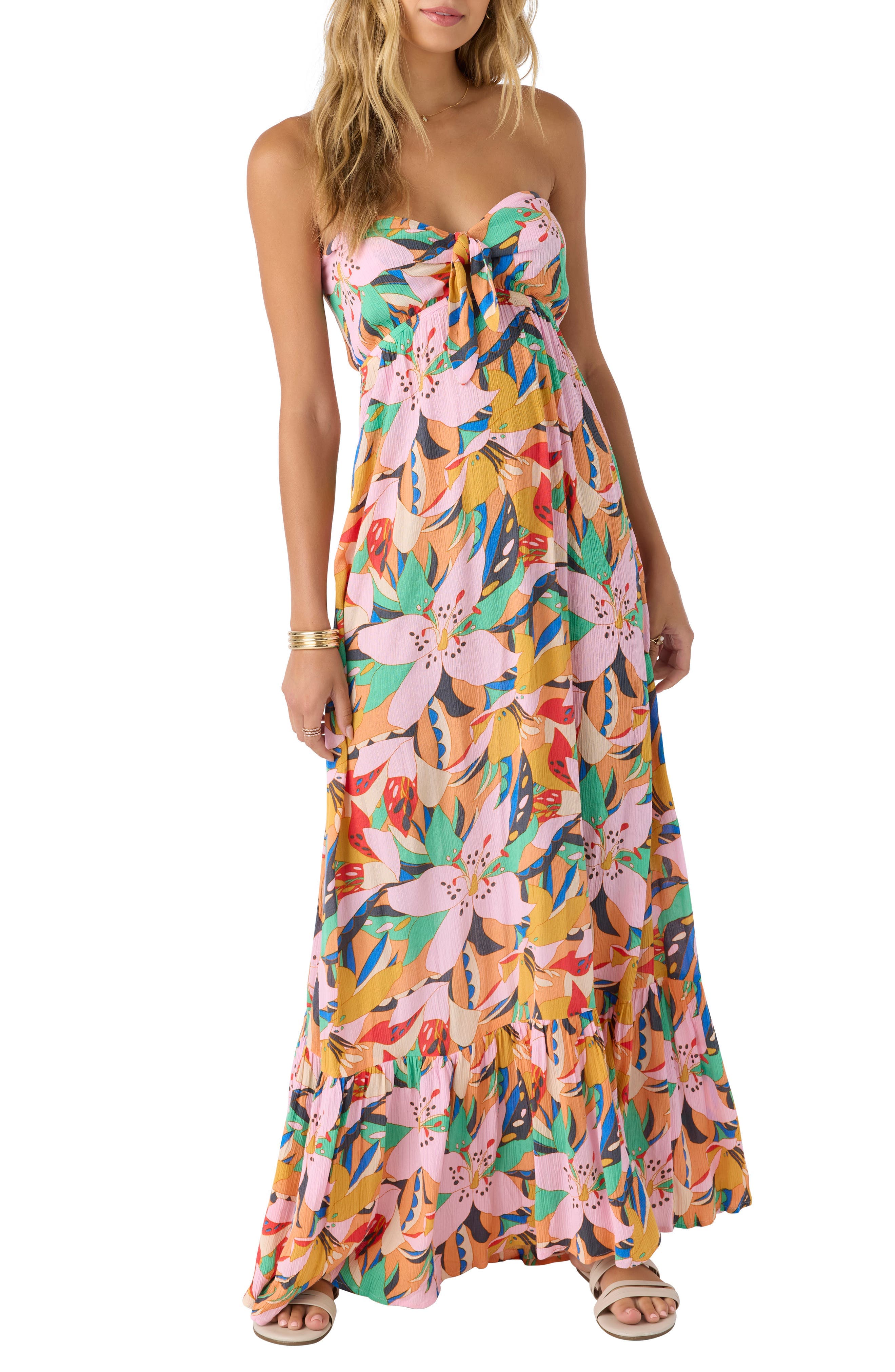 Isadora Floral Strapless Maxi Dress - image 1
