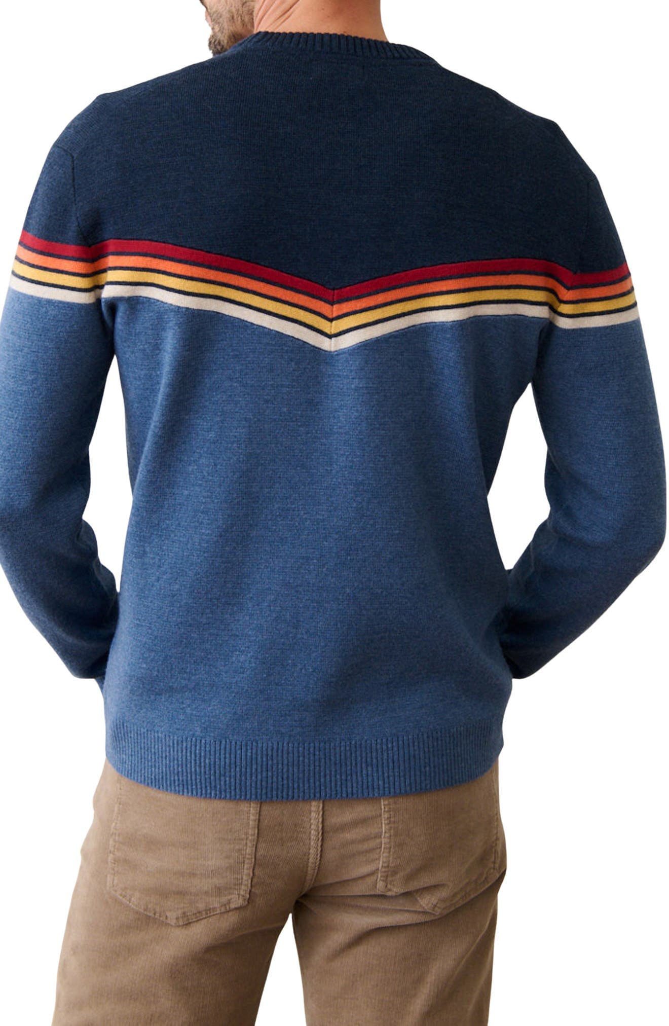 Dean Chevron Cotton Blend Crewneck Sweater - image 2