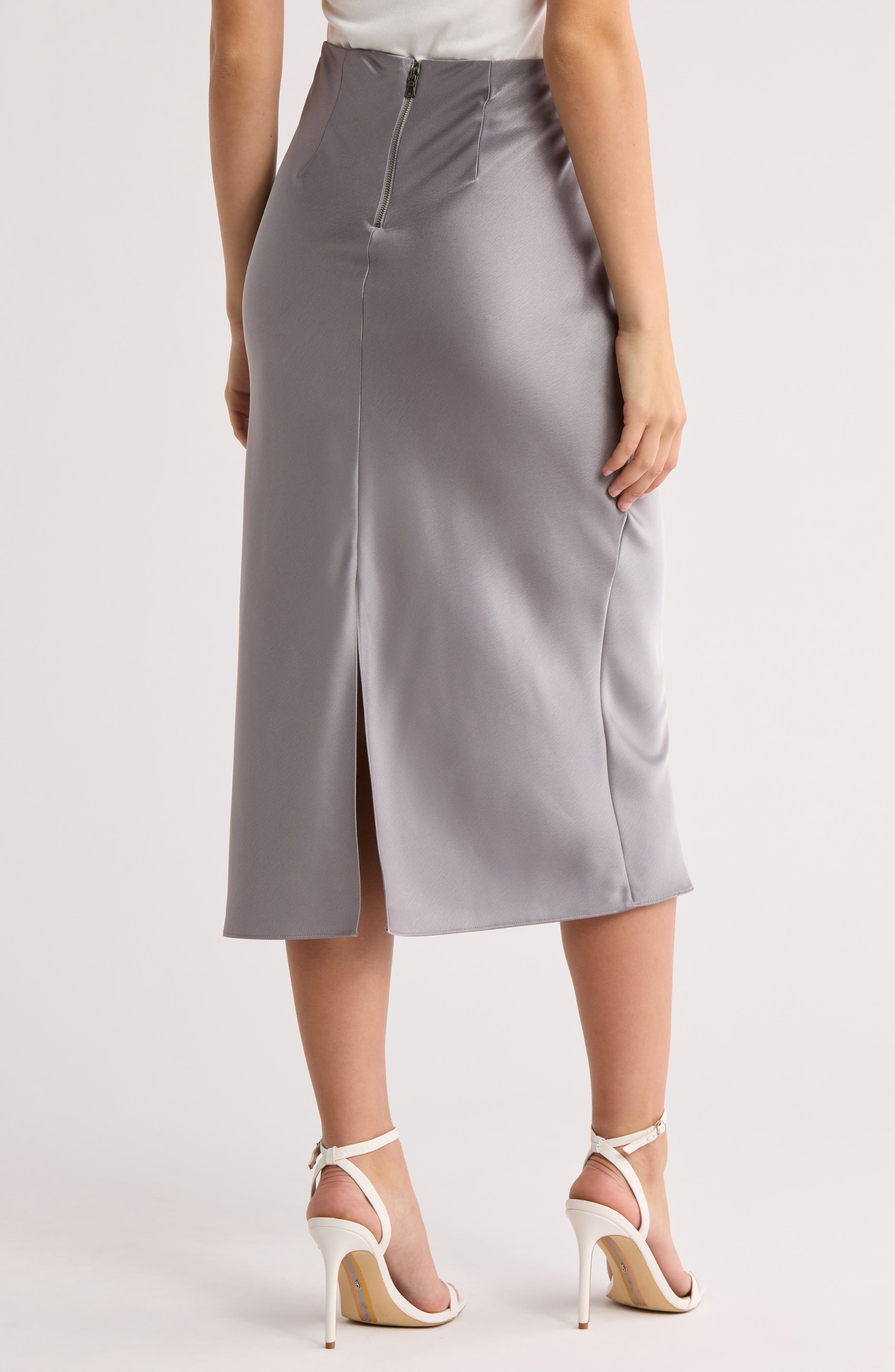 Maeve Bias Satin Midi Skirt - image 2