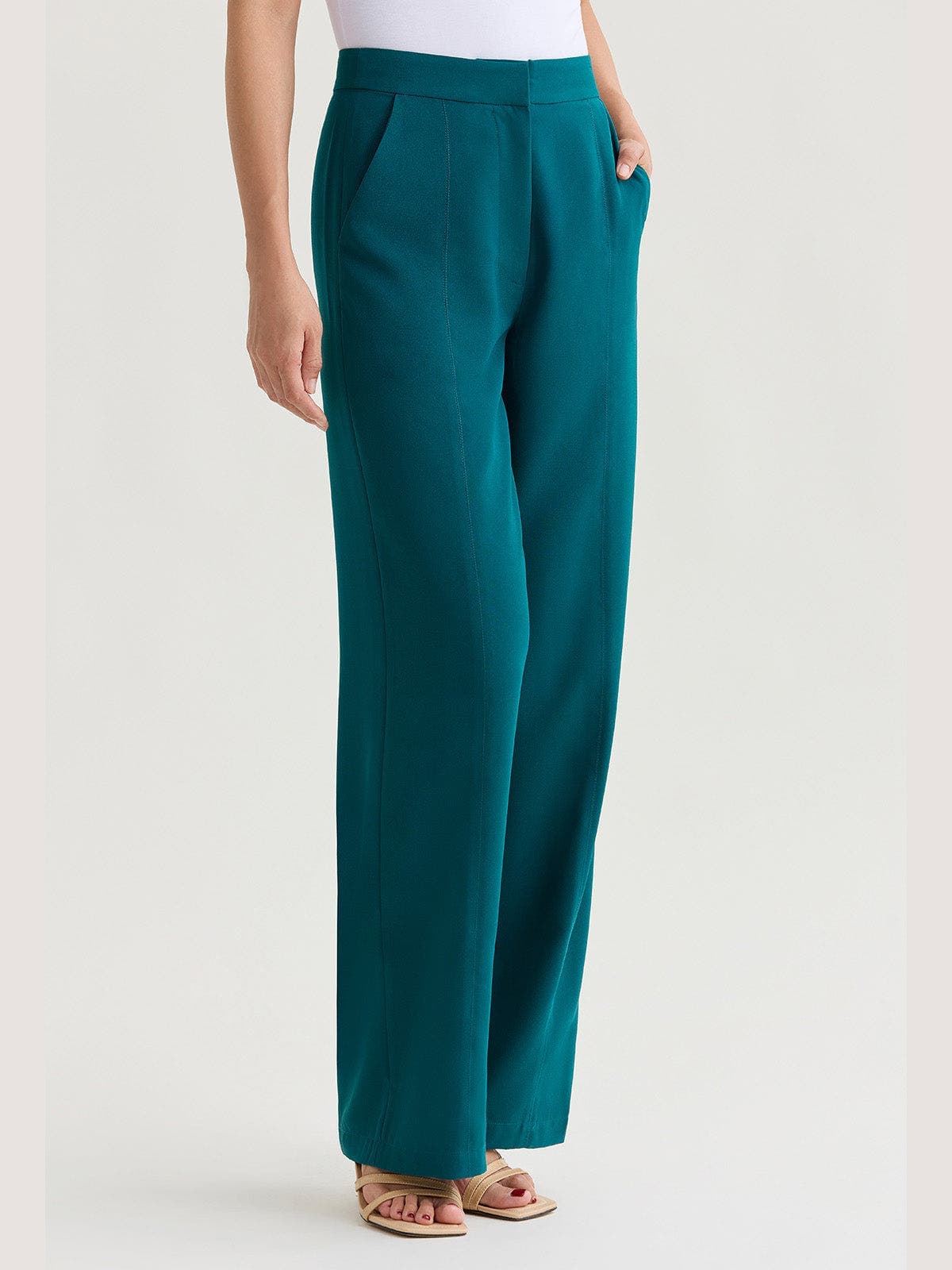 Naomi Wide Leg Crepe de Chine Pant - image 2