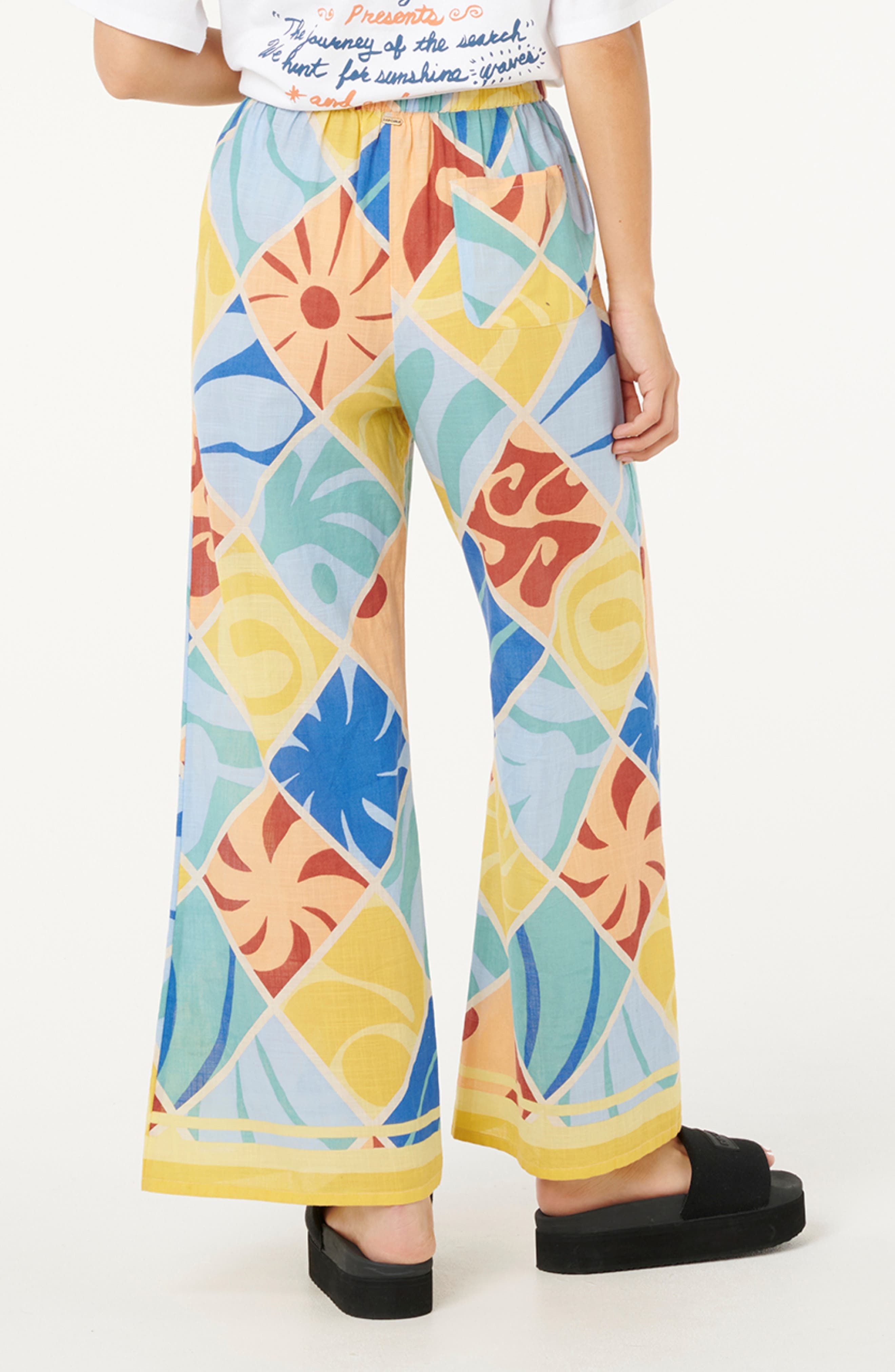 Print Tie Waist Wide Leg Pants - image 2