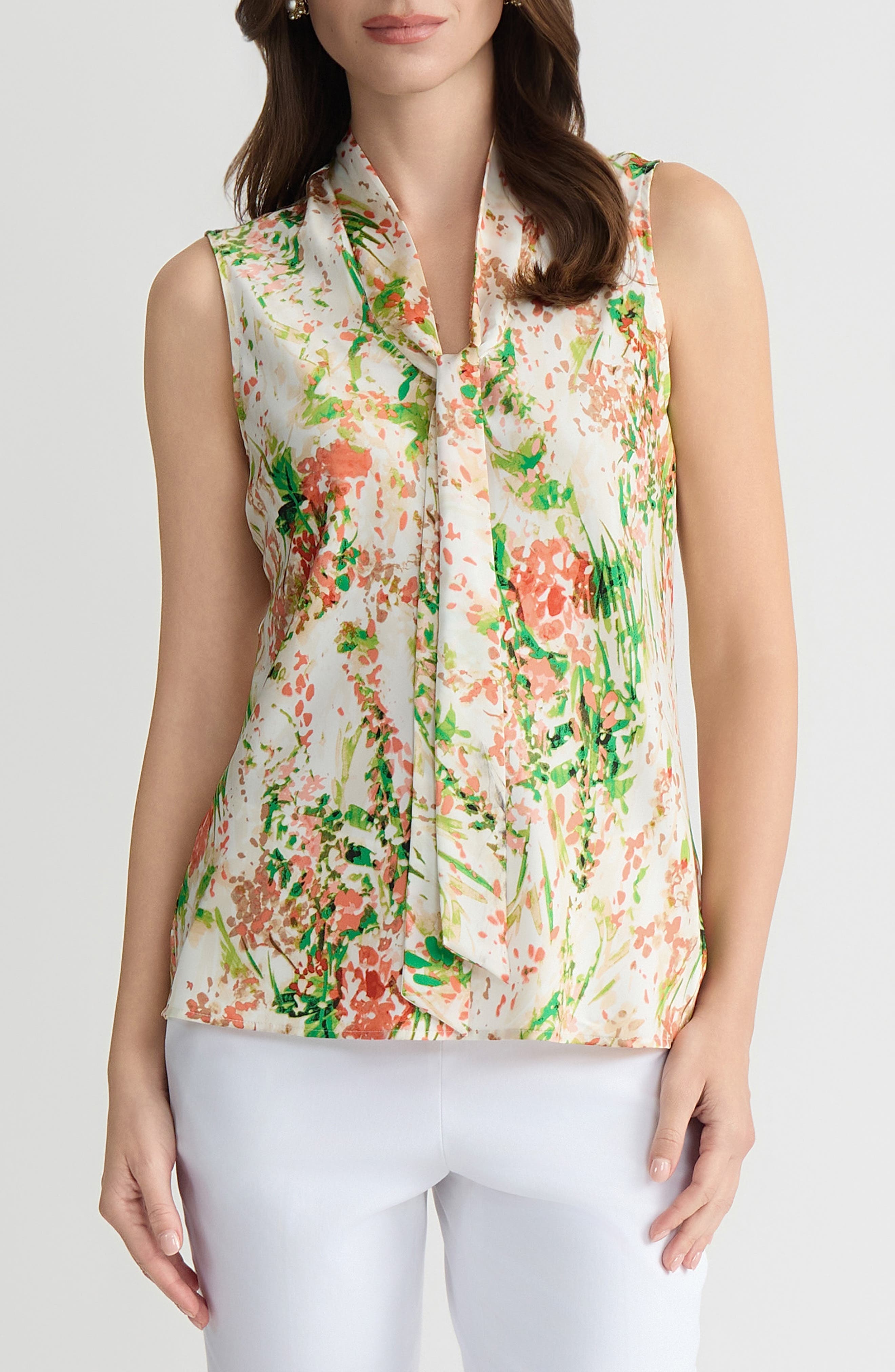 Tie Neck Sleeveless Top - image 1