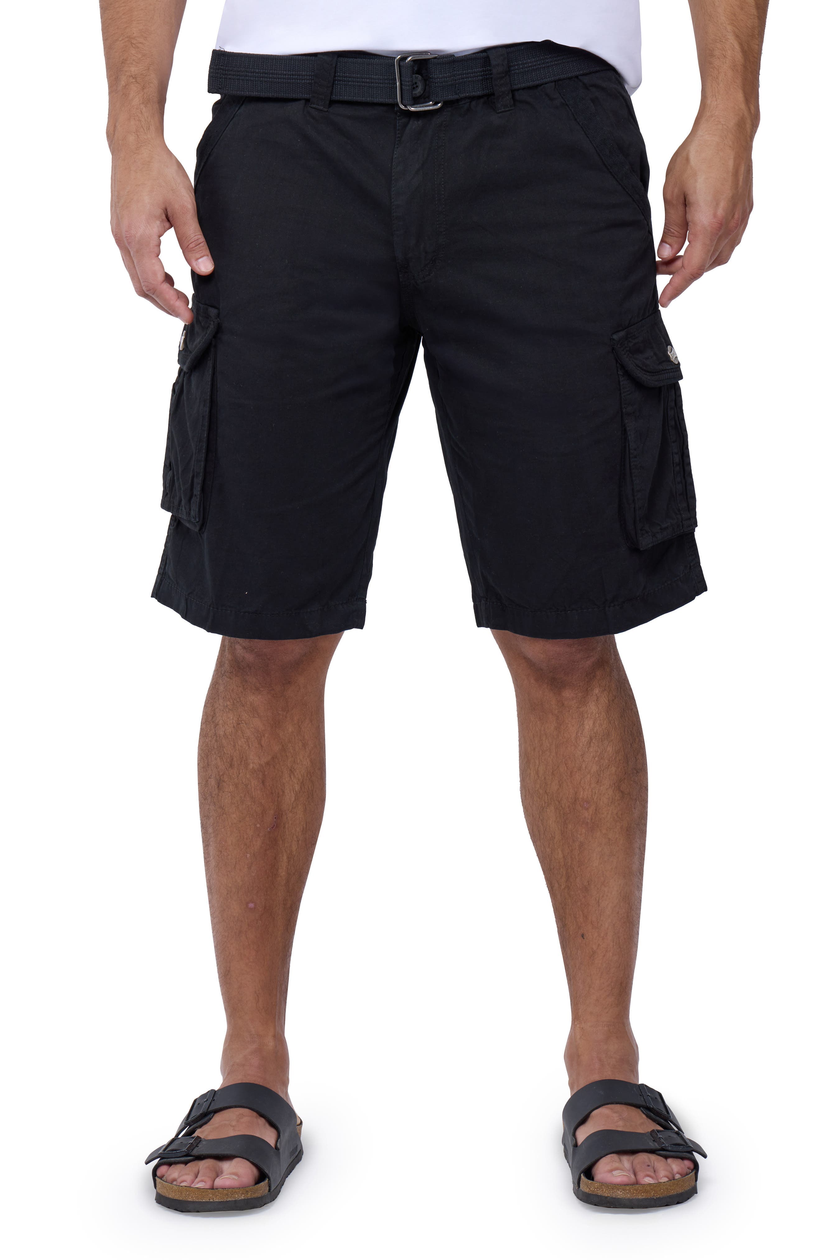 Belted Cotton Twill Cargo Shorts - image 1