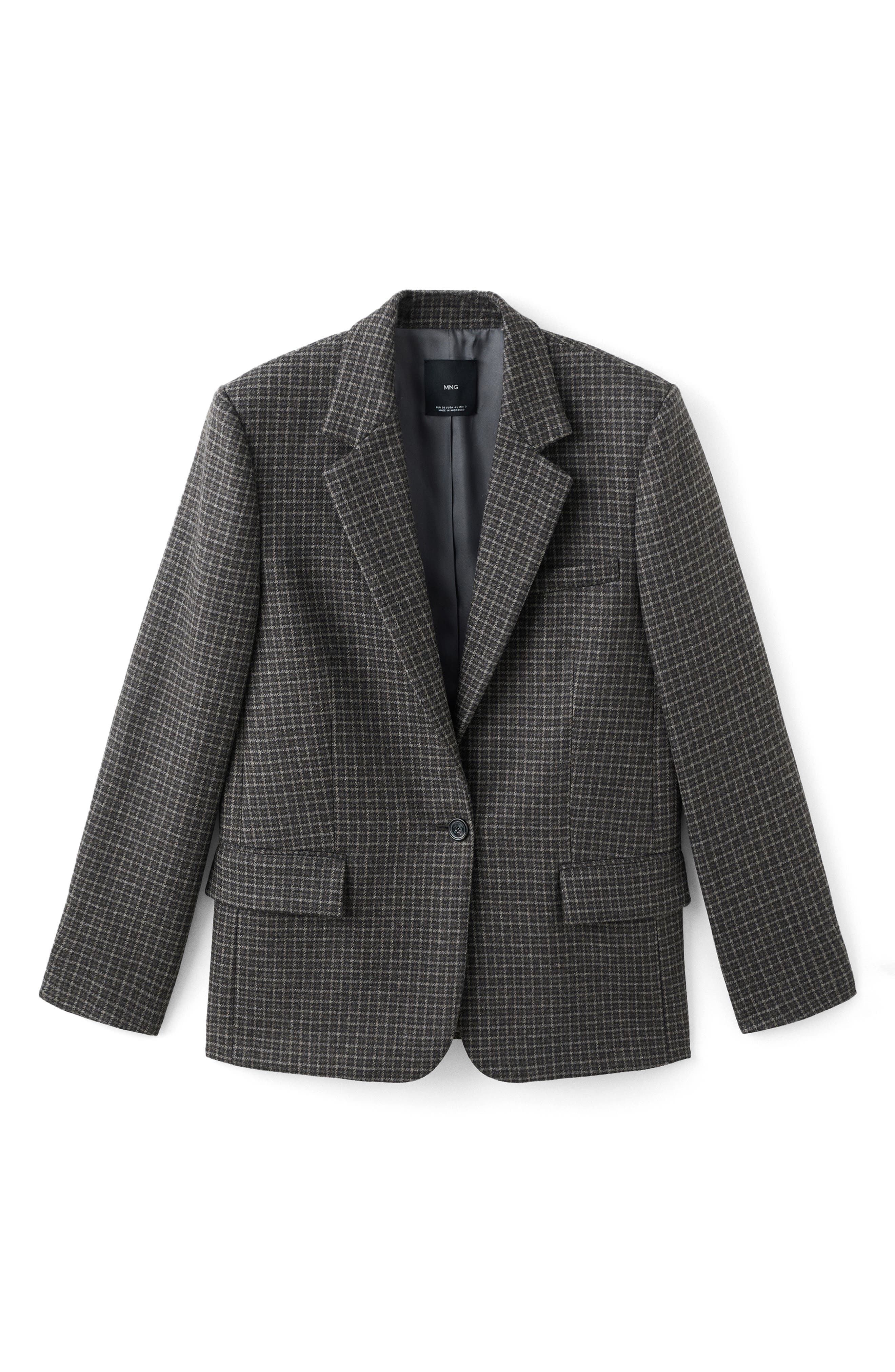 Check Wool Blend Blazer - image 1