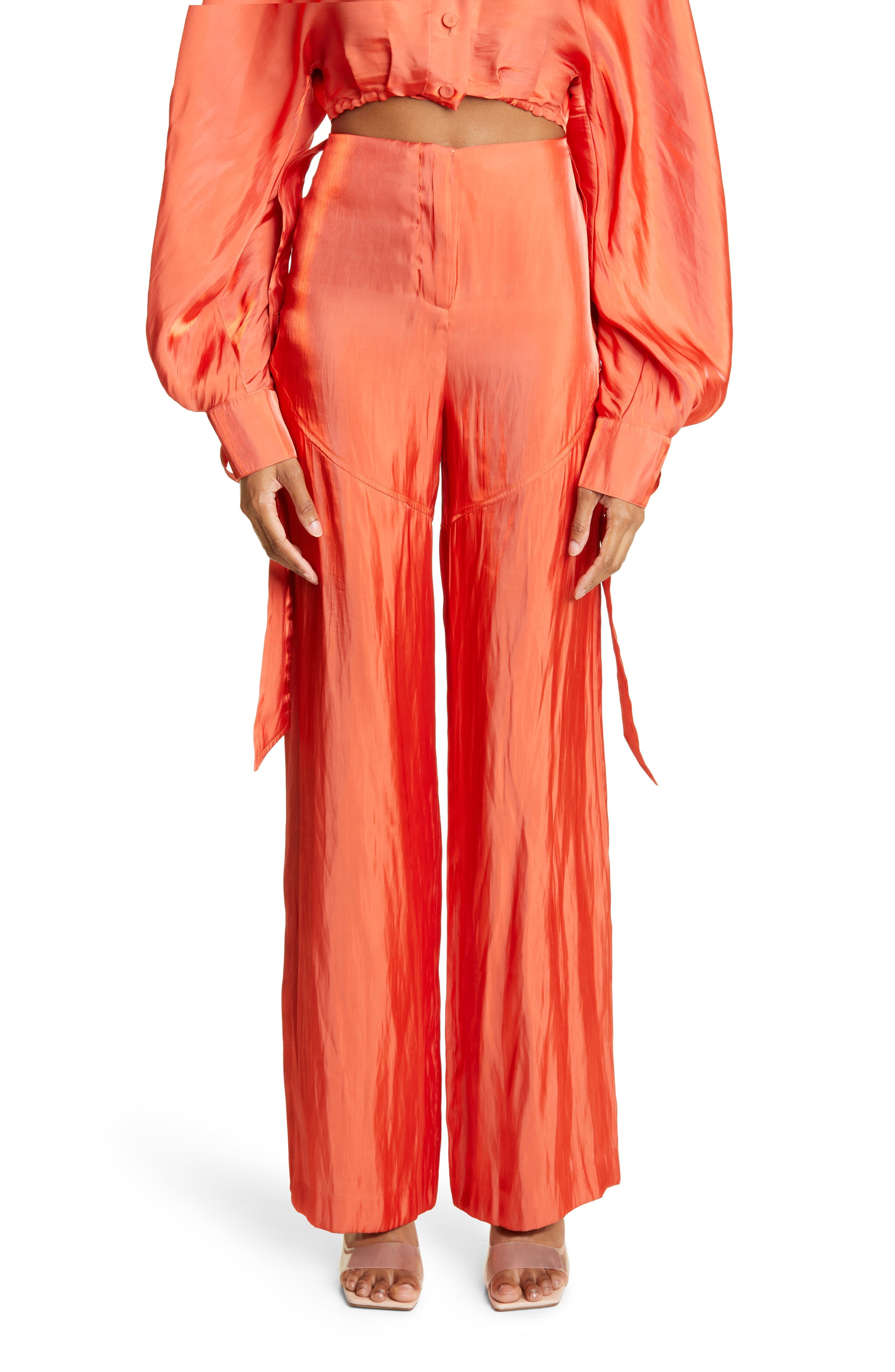 Sinead Crushed Satin Wide Leg Pants - image 1