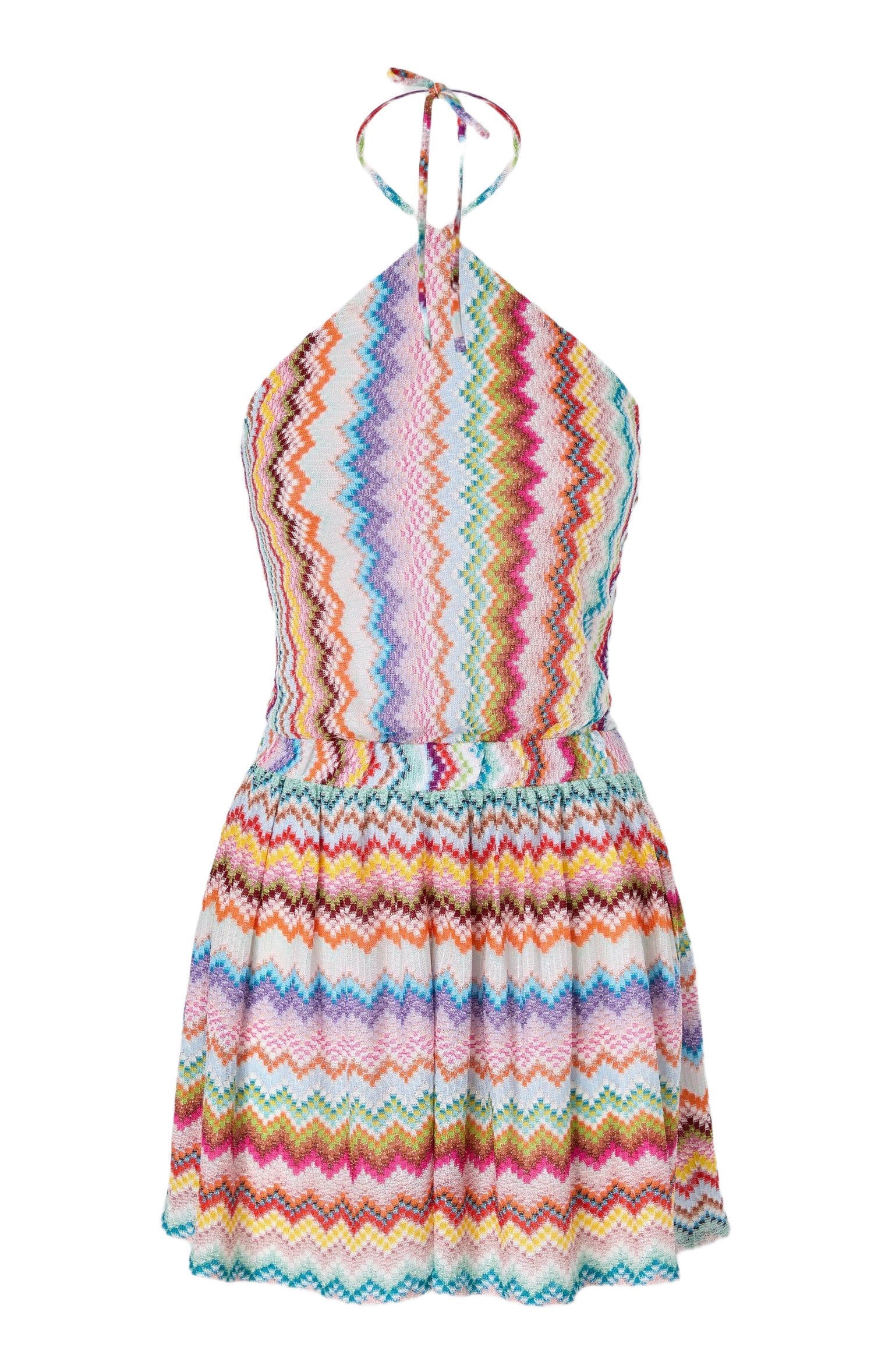 Short Jumpsuit In Lame Viscose With Pixel-effect Zigzag Pattern - image 2