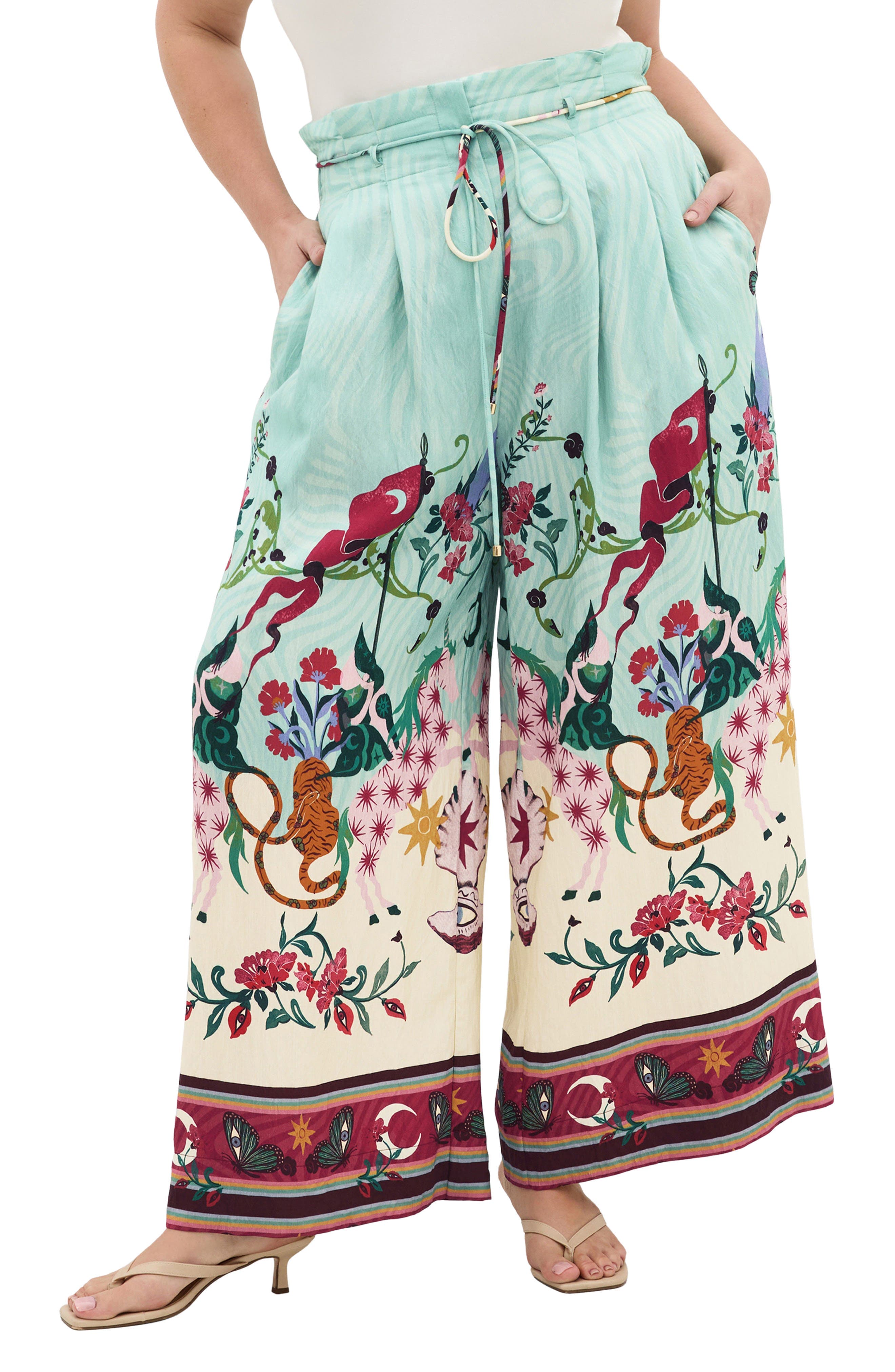 Athena Mixed Print Wide Leg Pants - image 1