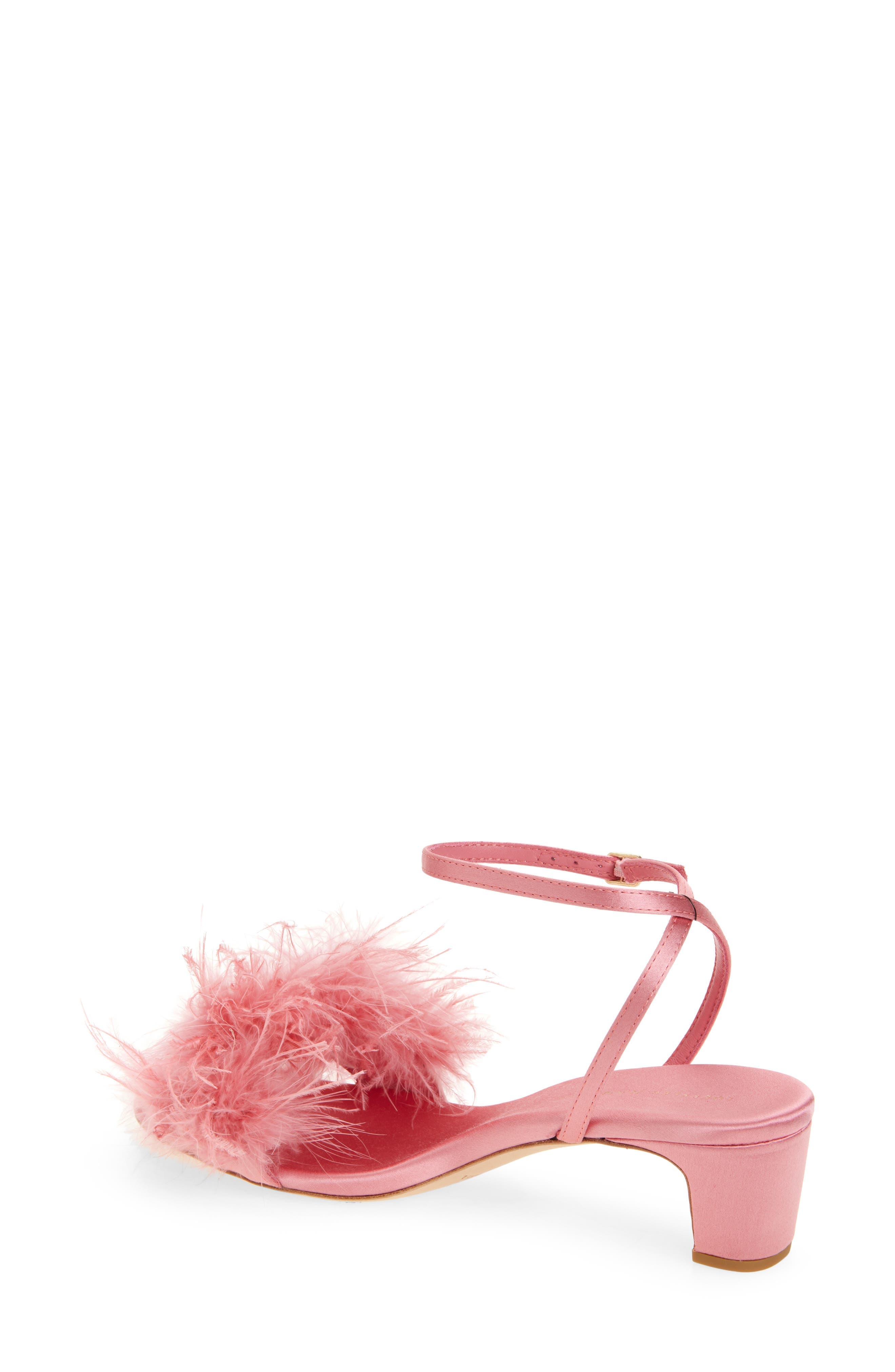 Senna Ostrich Feather Ankle Strap Sandal - image 2