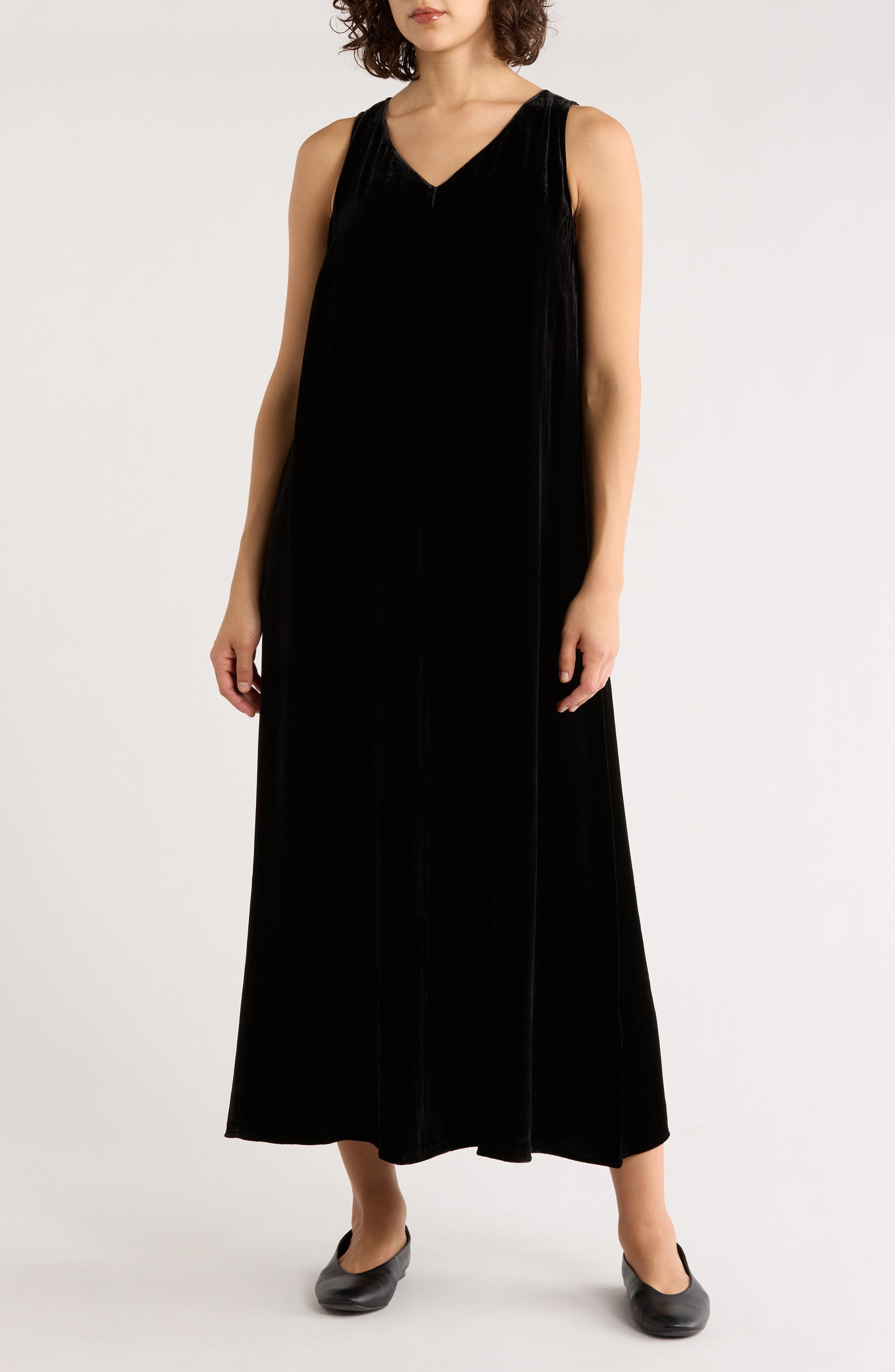 V-Neck Sleeveless Velvet Dress - image 1