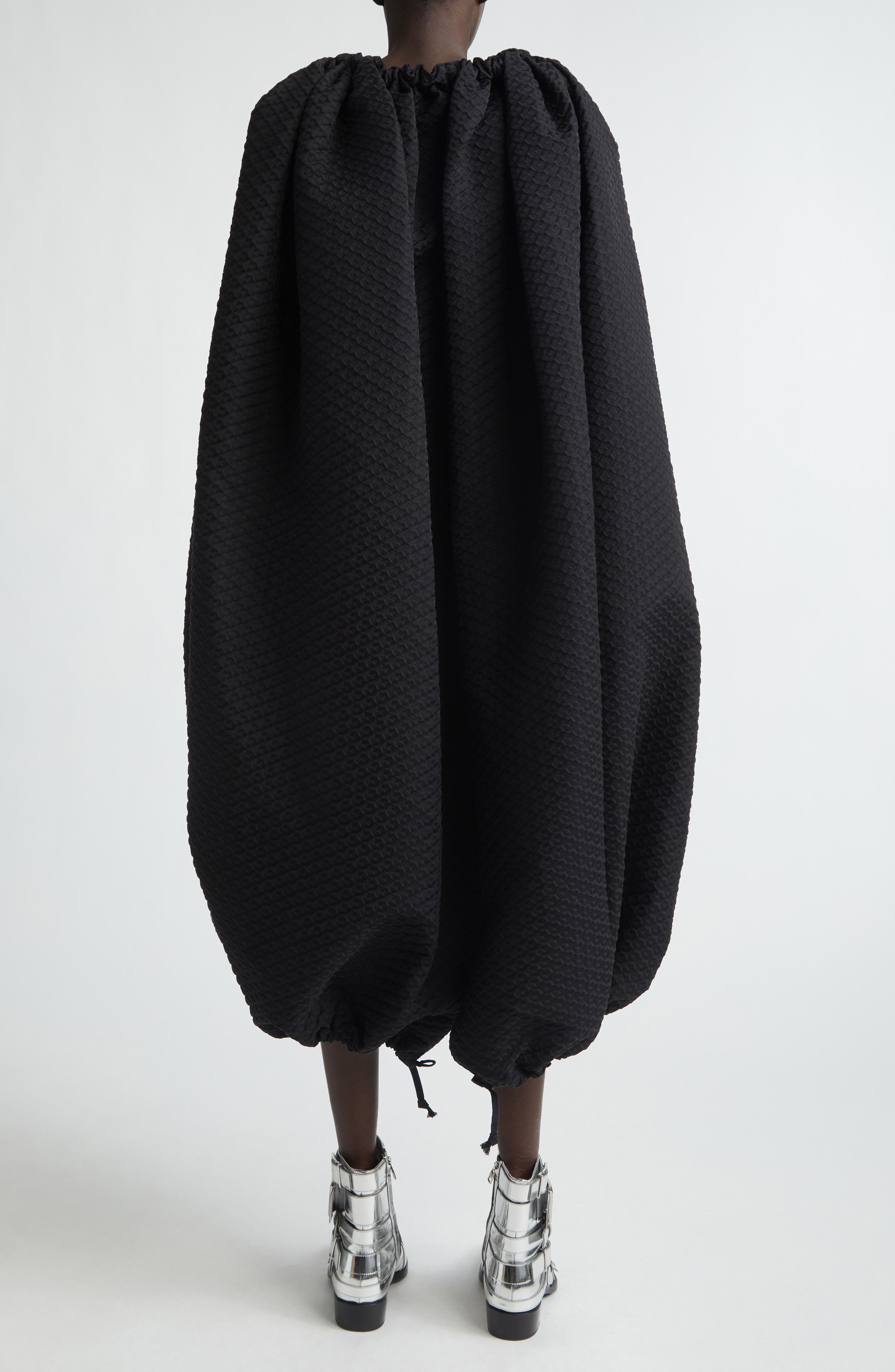 Gathered Diamond Jacquard Cocoon Dress - image 2