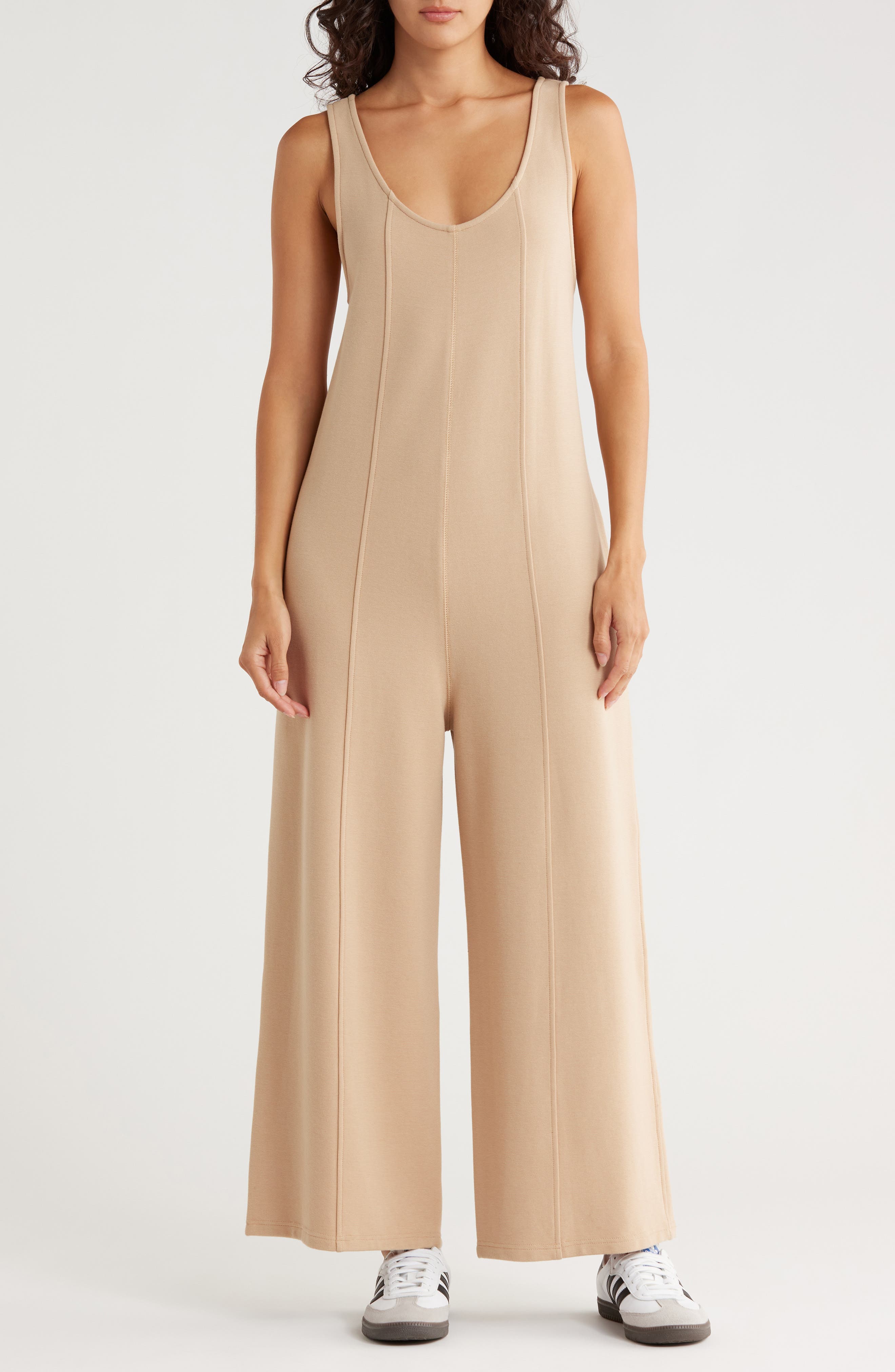 Sleeveless Ribbed Wide Leg Jumpsuit - image 1