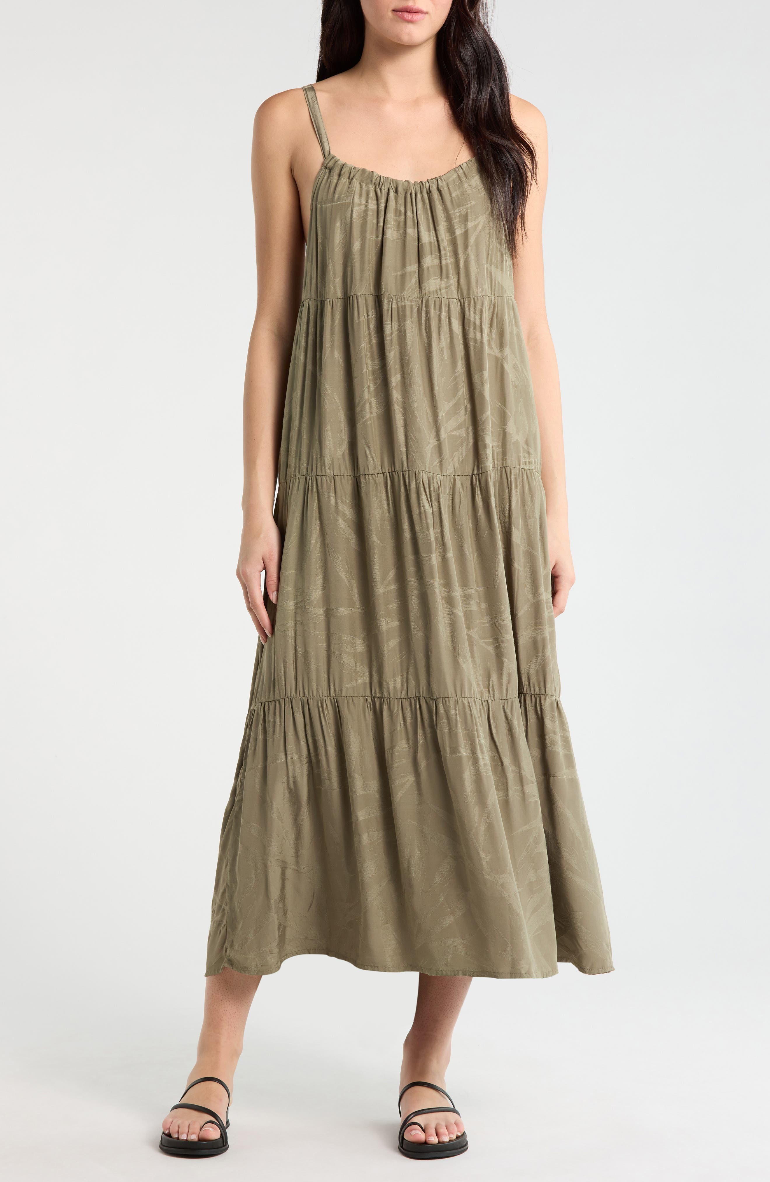 Maven Leaf Print Maxi Dress - image 1