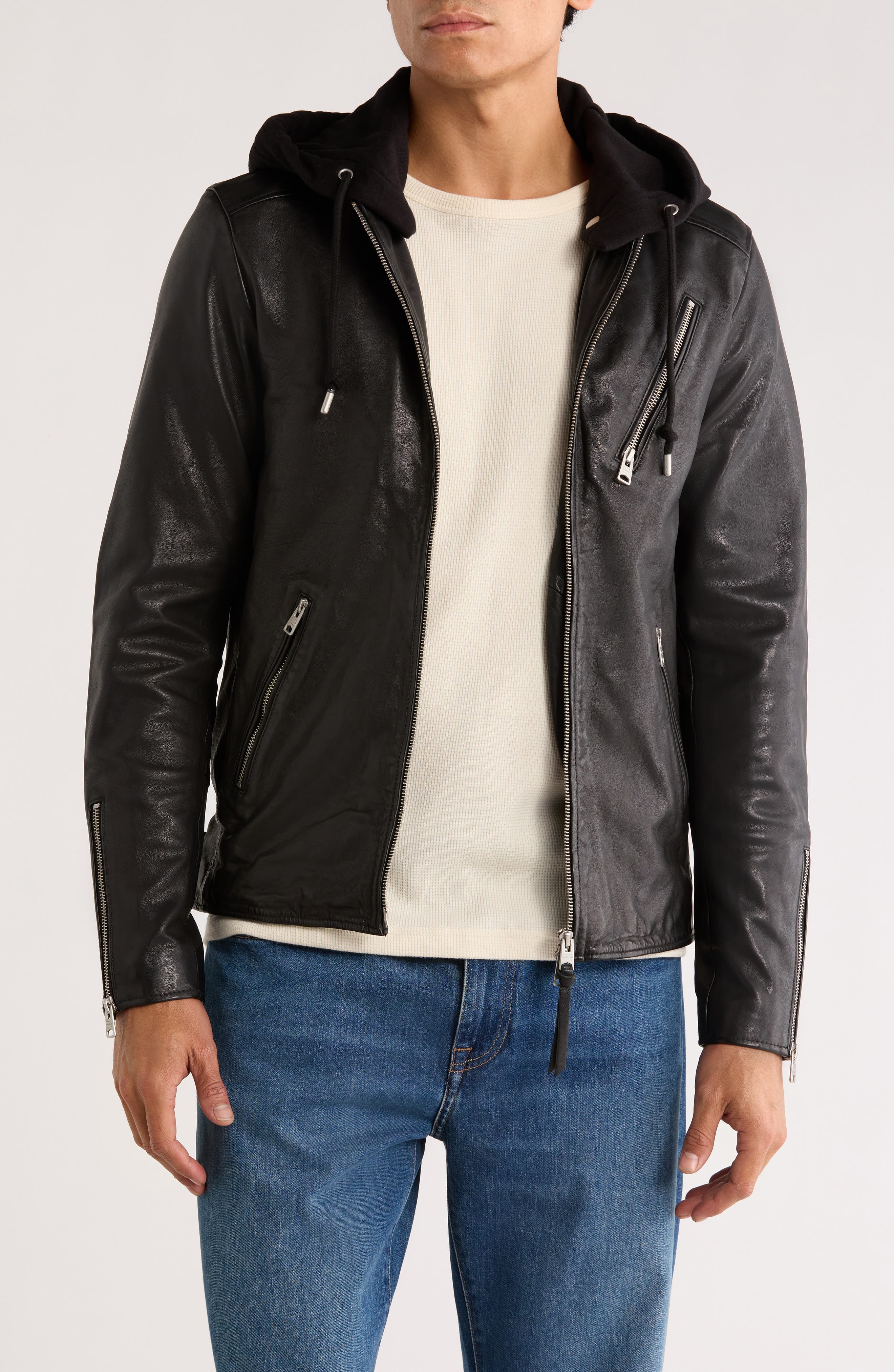 Harwood Hooded Leather Jacket - image 1