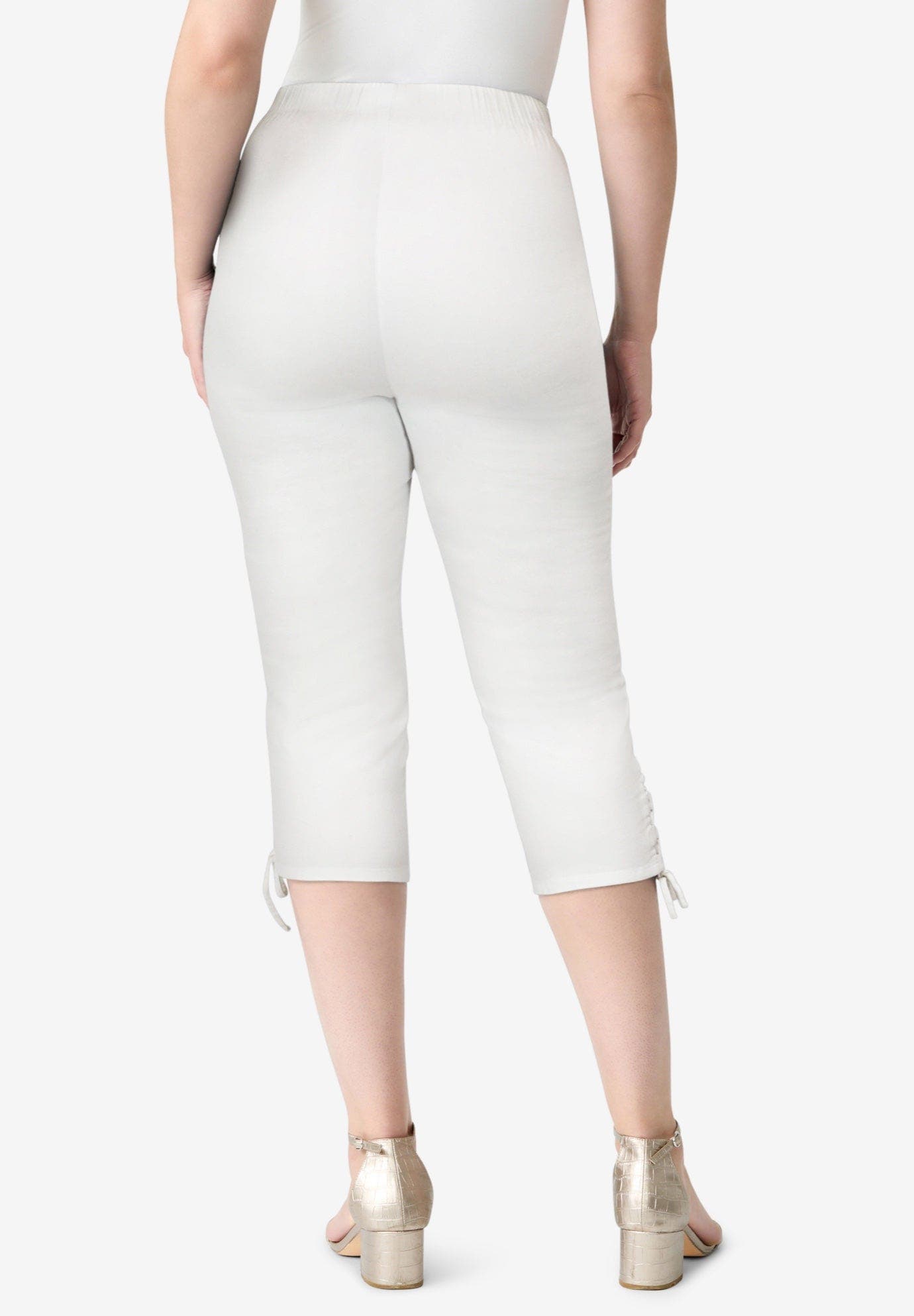 Plus Size Comfort Stretch Lace Up Capri Jean - image 4