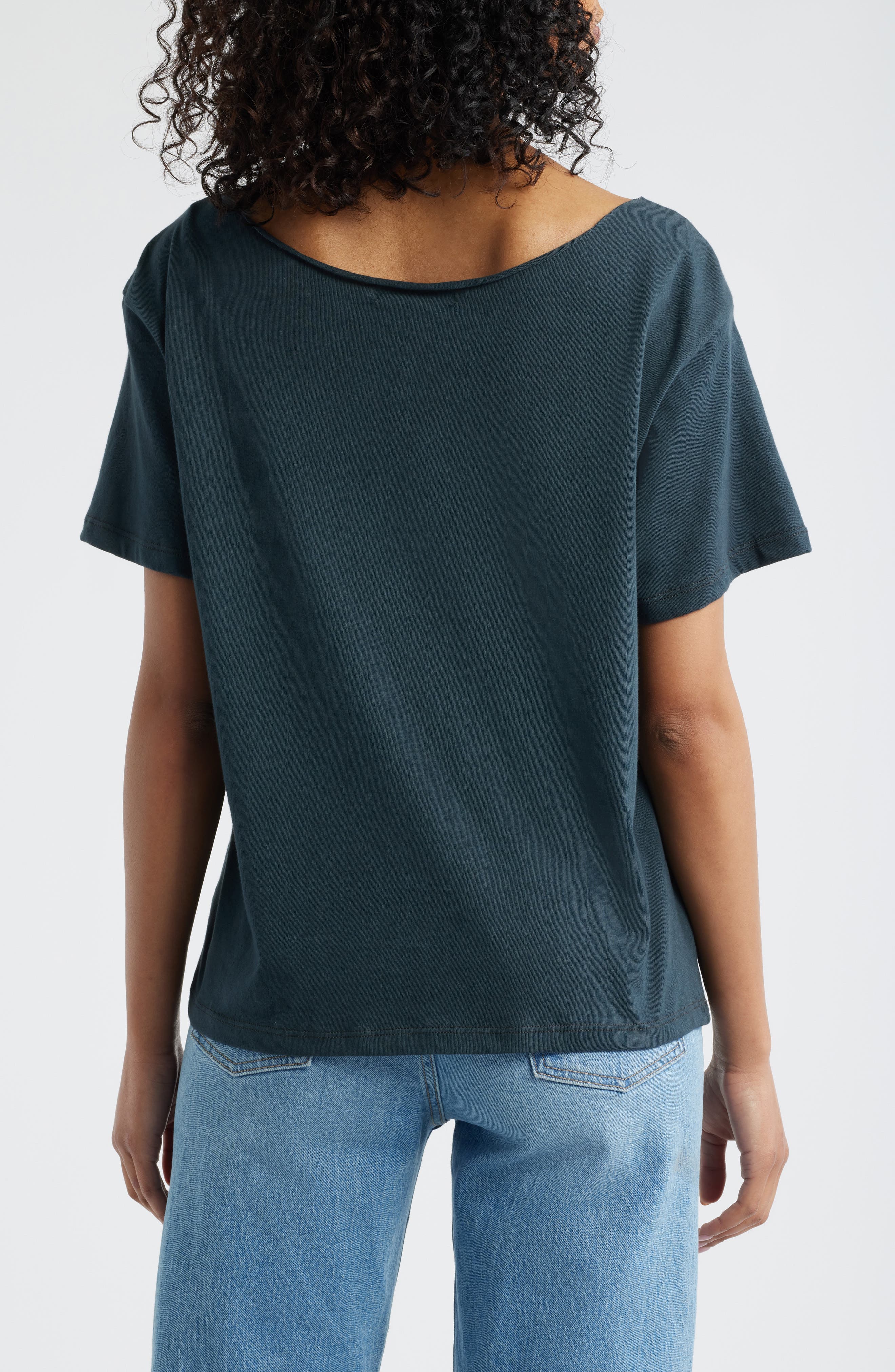 85 Camo Applique Off the Shoulder Cotton T-Shirt - image 2