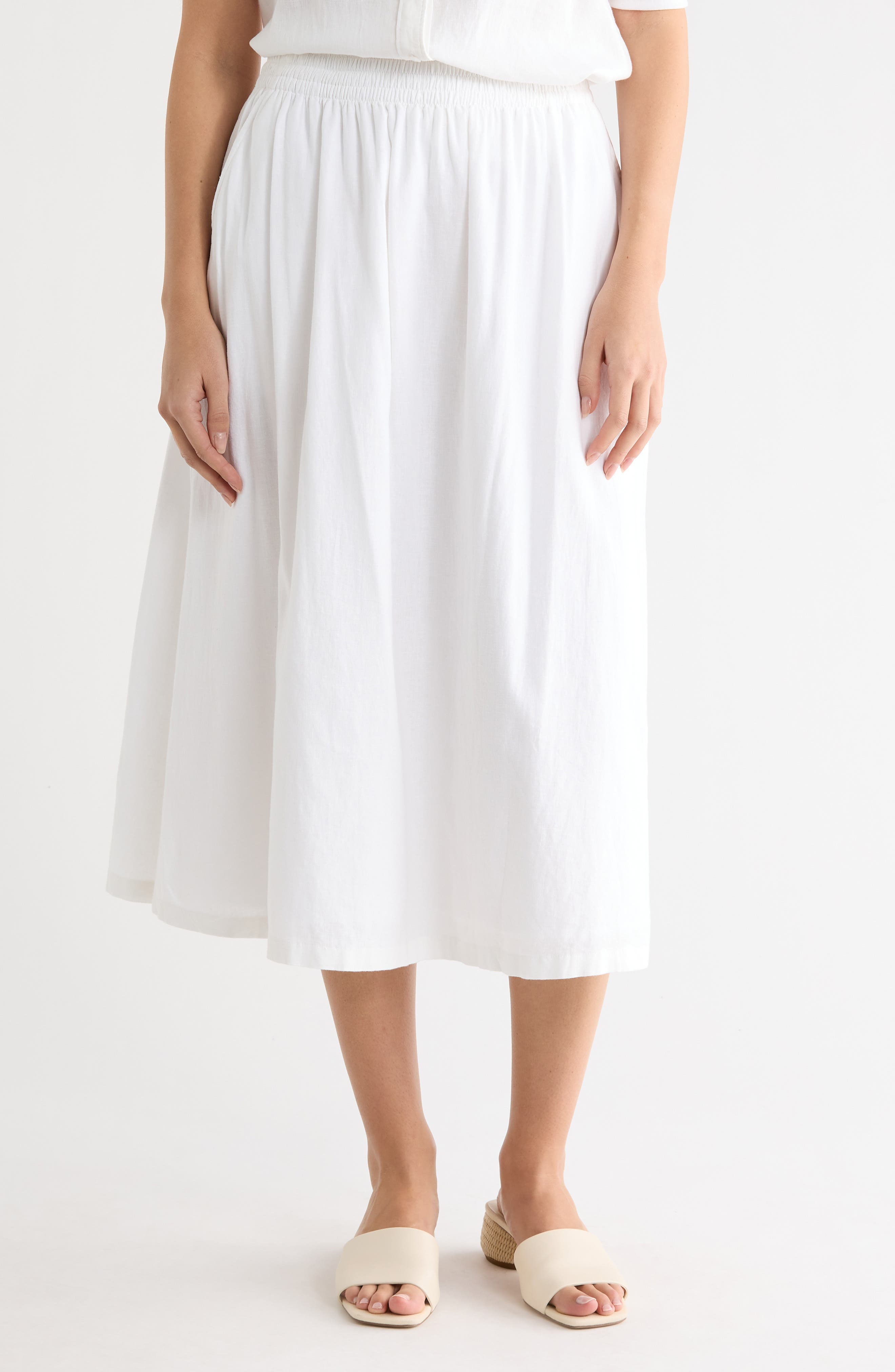 Linen Blend Pull-On Skirt - image 1