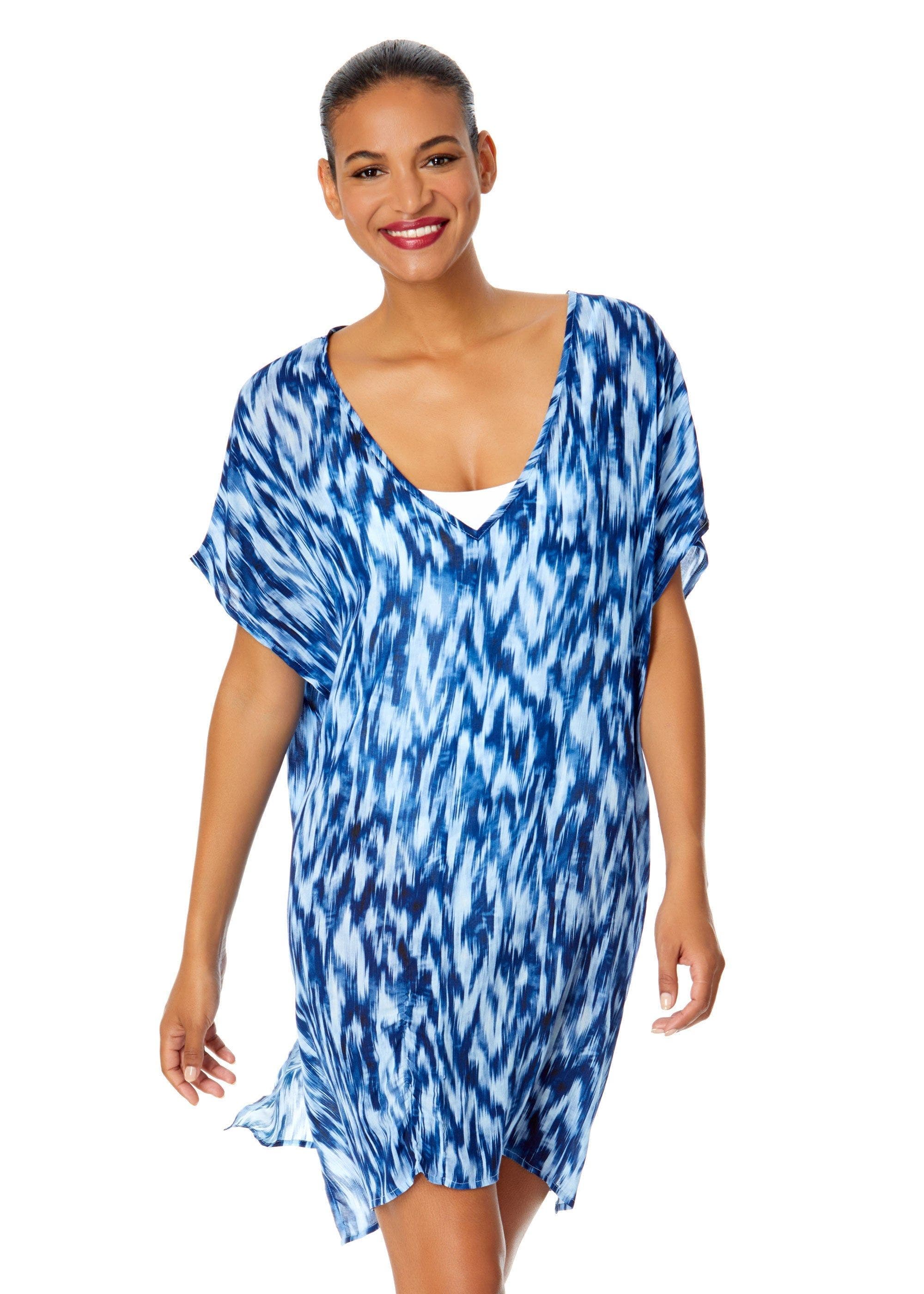 Women's Tie Dye Ikat Easy Tunic Swimsuit Cover Up - image 2