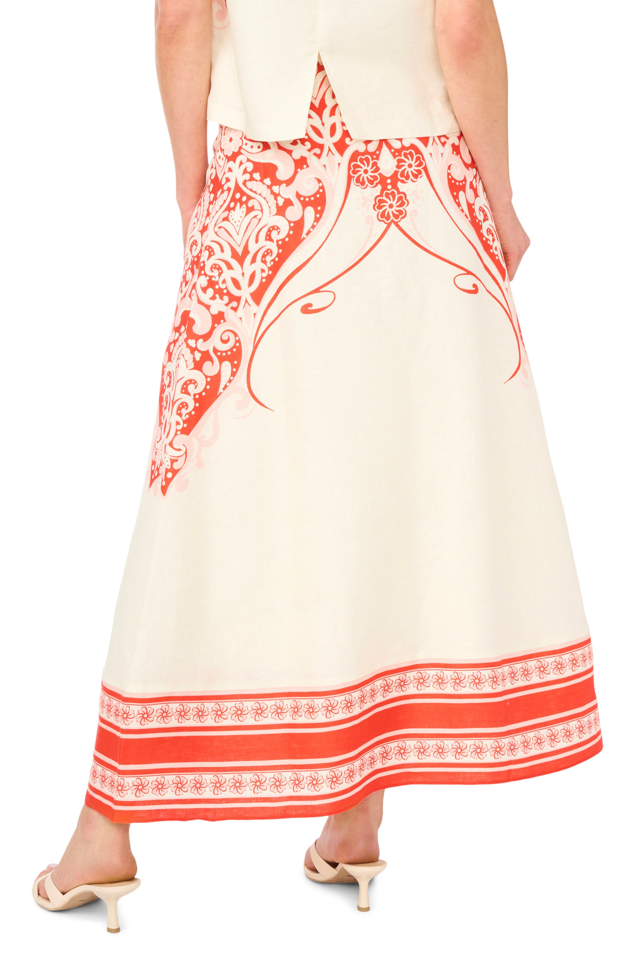 Carmen Floral Print Linen Maxi Skirt - image 2