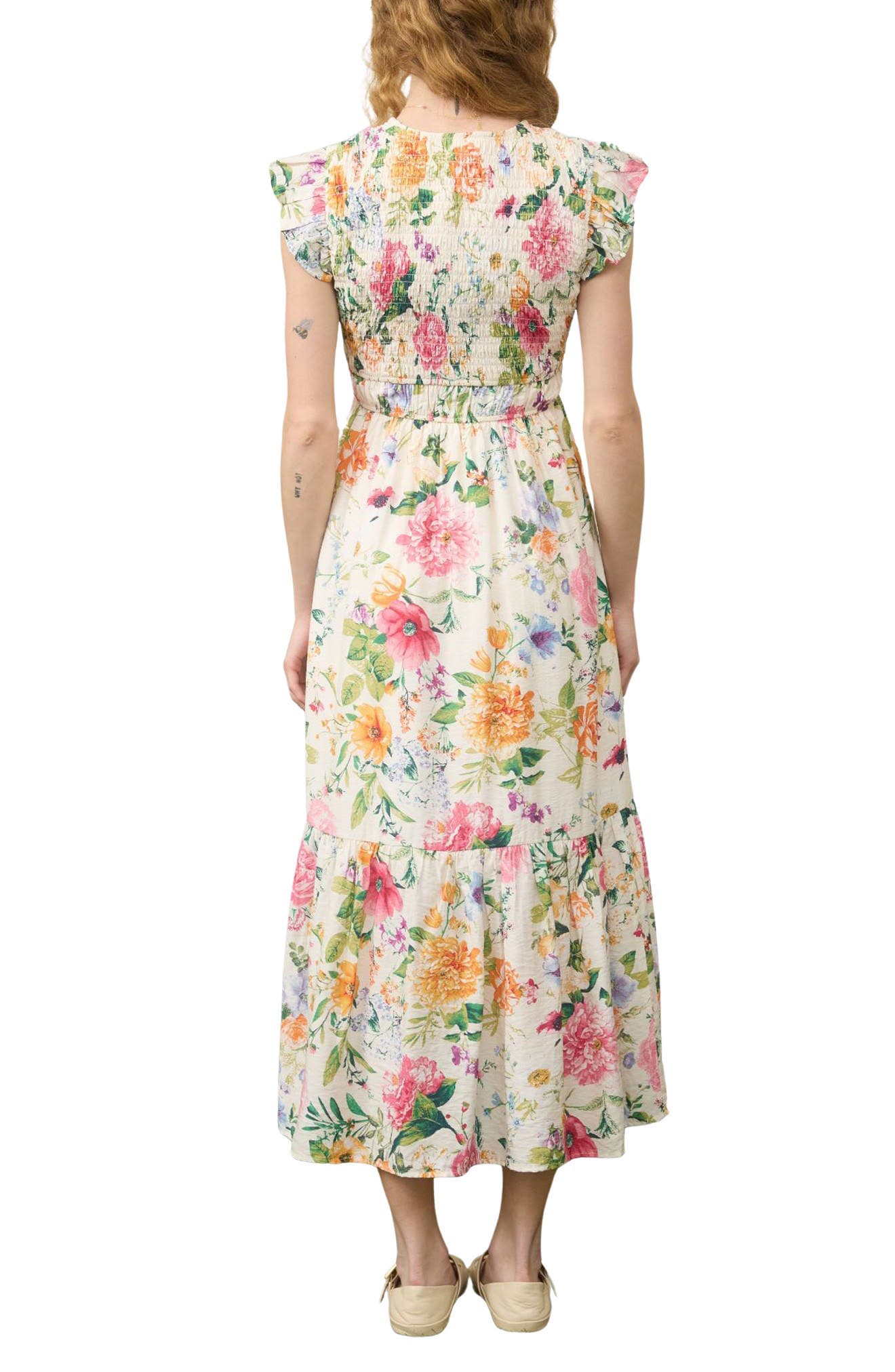 Smocked Midi Dress - image 2