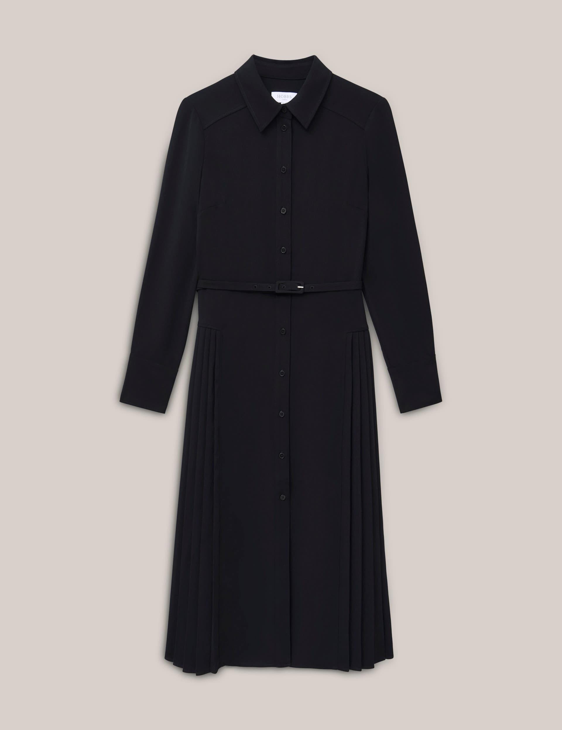 Ginny Belted Pleated Midi Shirt Dress - image 2
