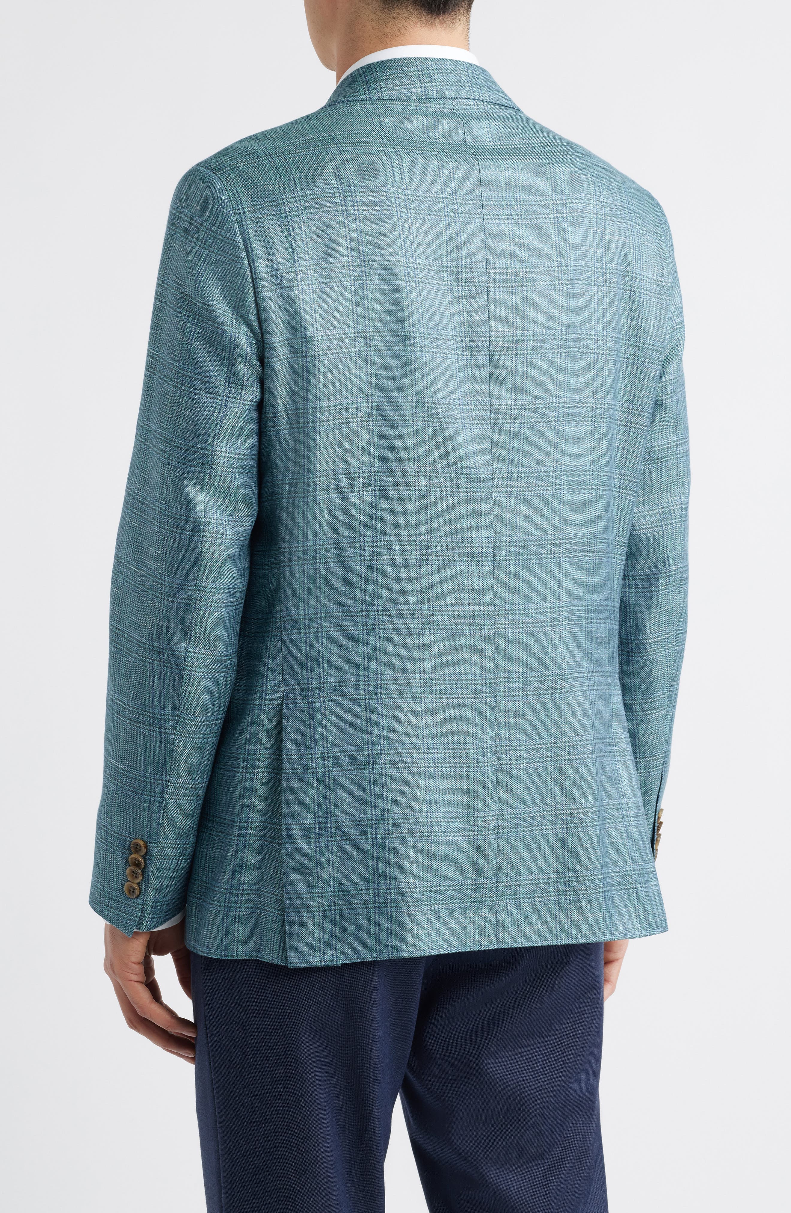 Midland Contemporary Fit Slub Check Plaid Sport Coat - image 2
