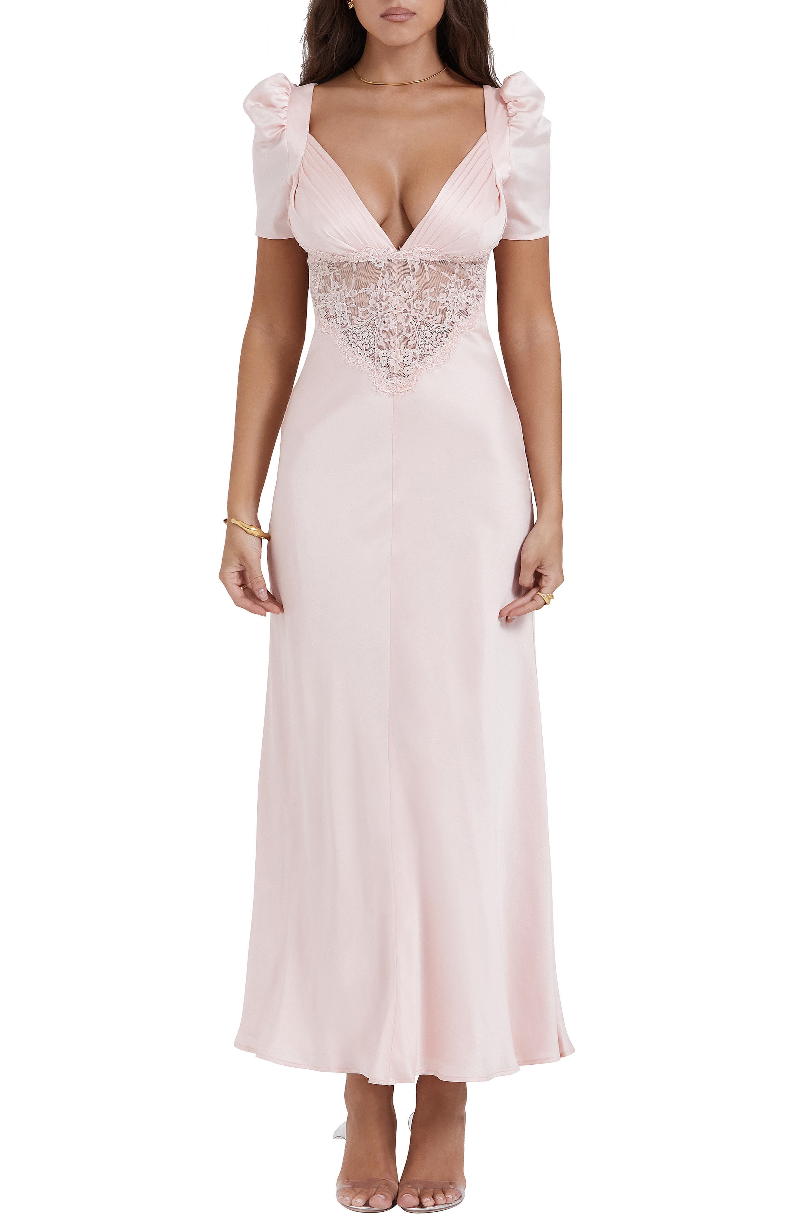 Rafaela Lace Inset Silk Blend Cocktail Dress - image 1