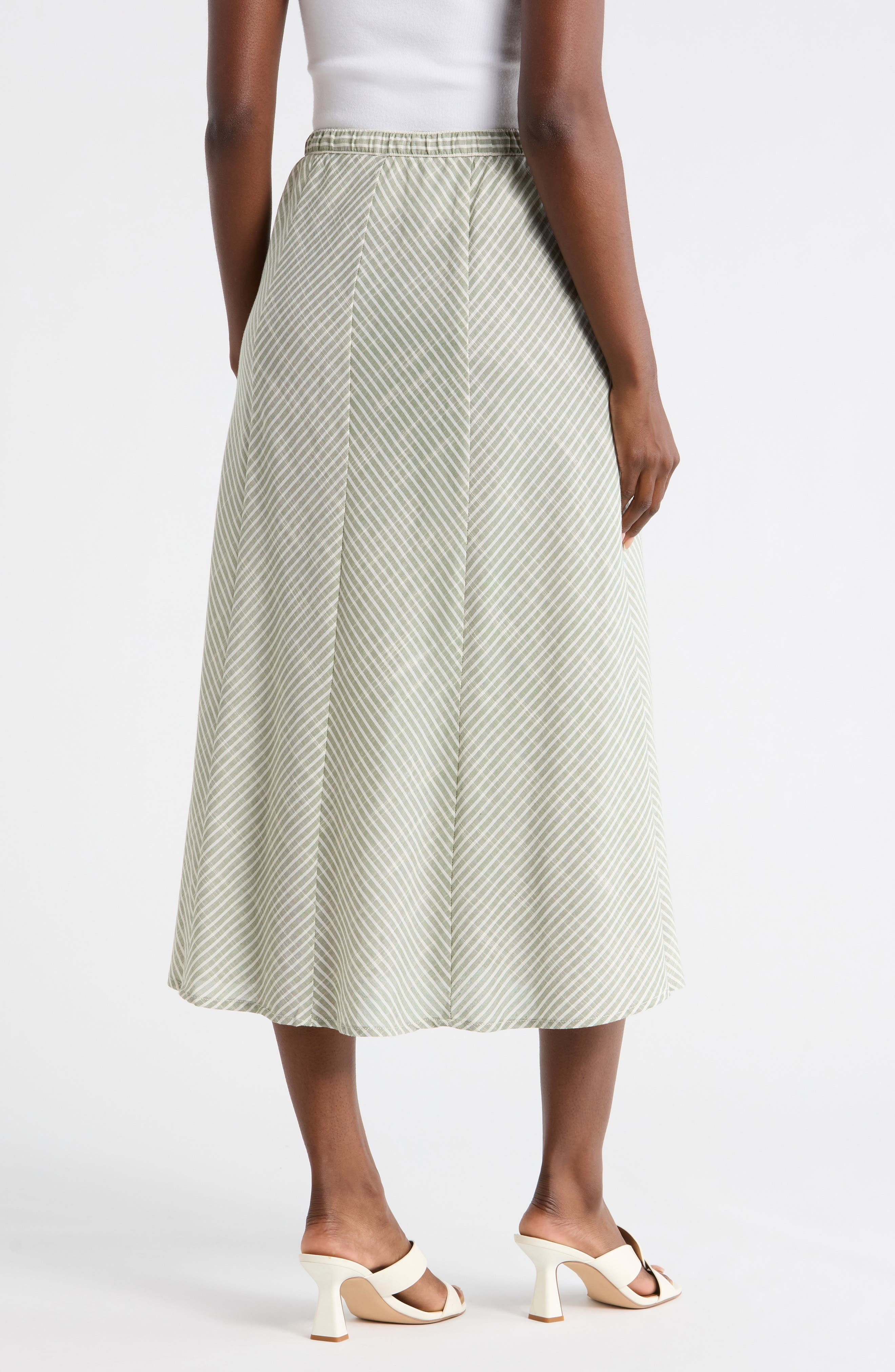 Stripe Button Front Maxi Skirt - image 3