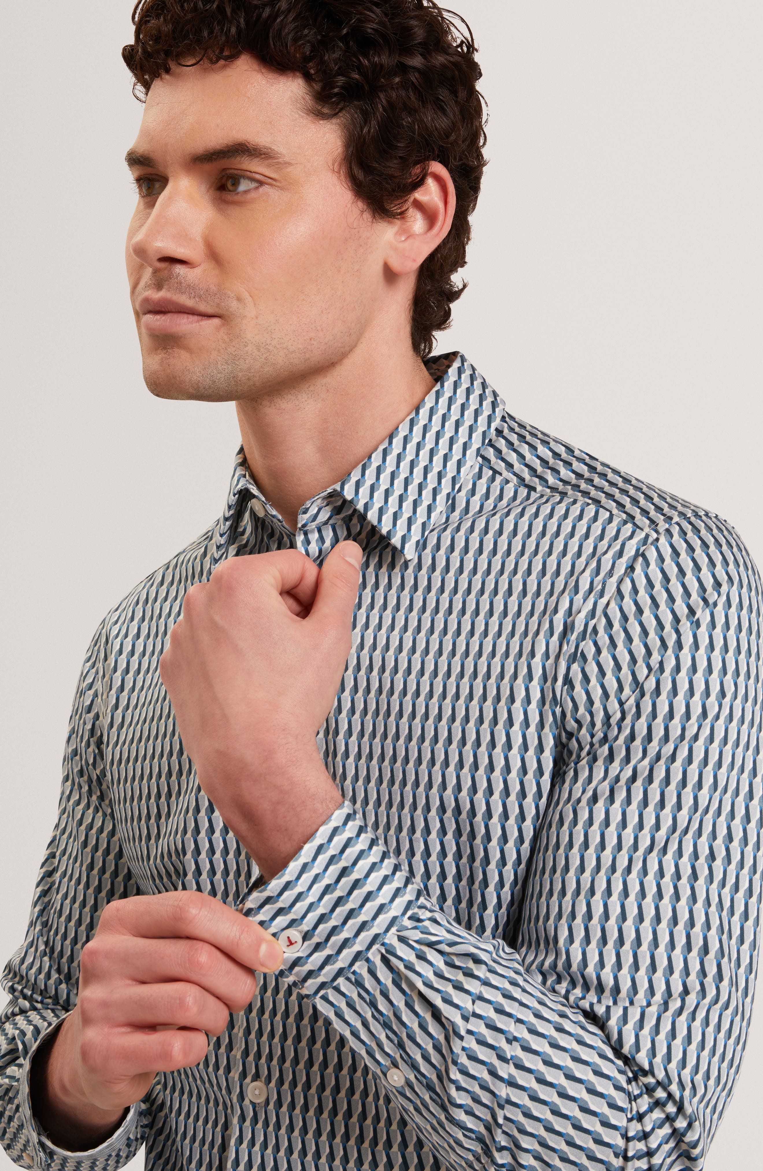Firdawi Long Sleeve Slim Fit Button-Up Shirt - image 2