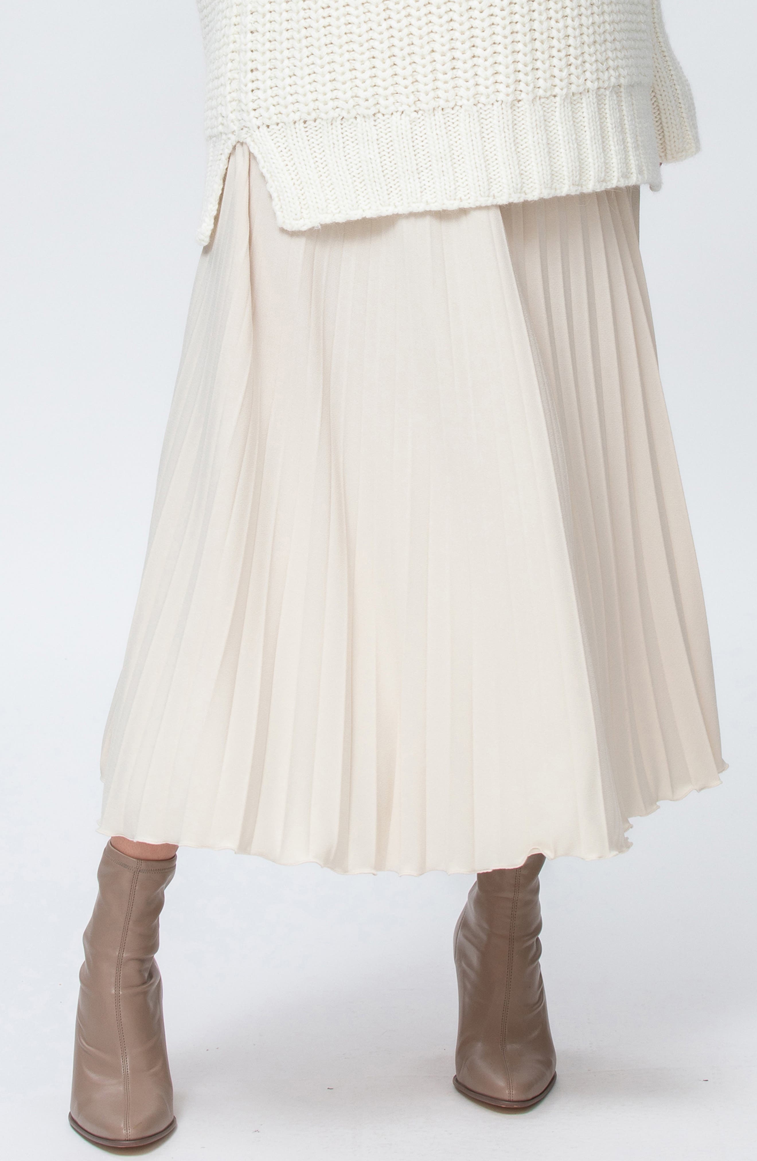 Pleated Midi Maternity Skirt - image 1
