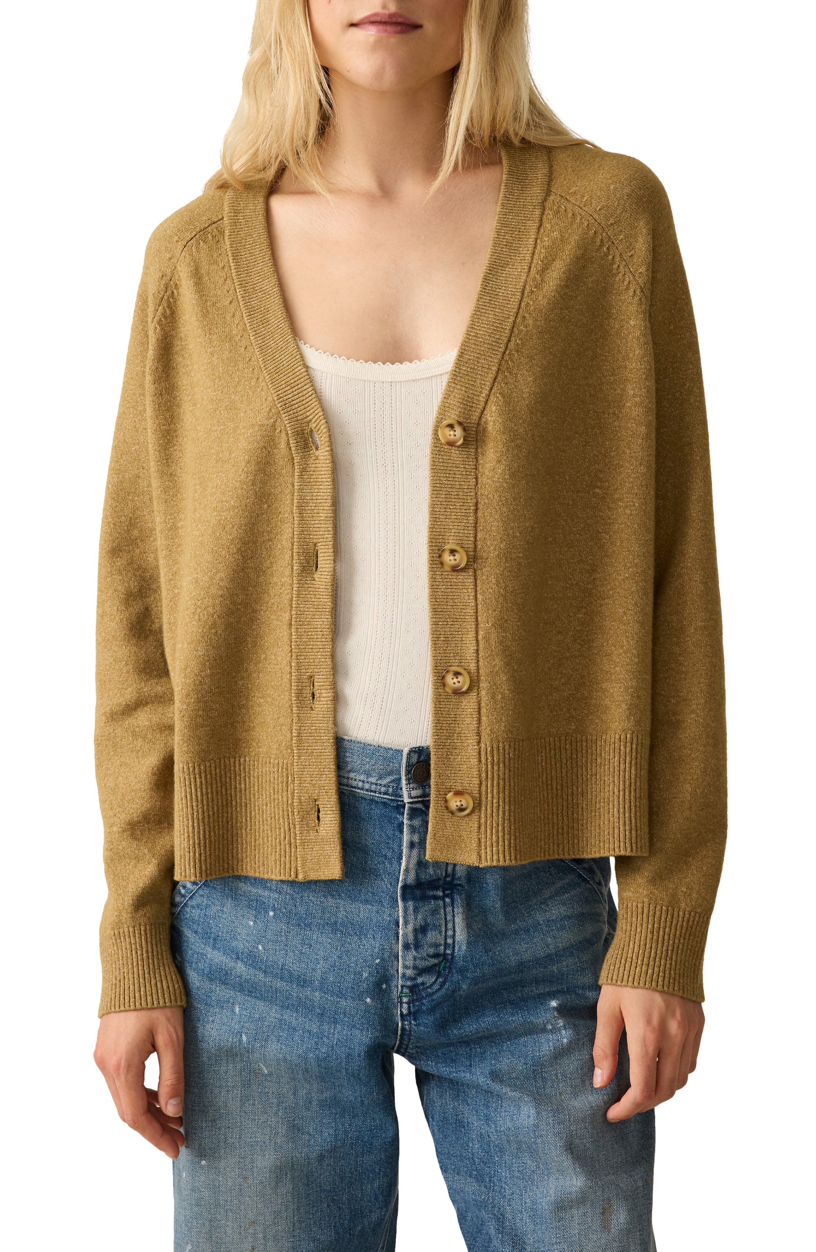 Jackson V-Neck Cotton Blend Cardigan - image 1