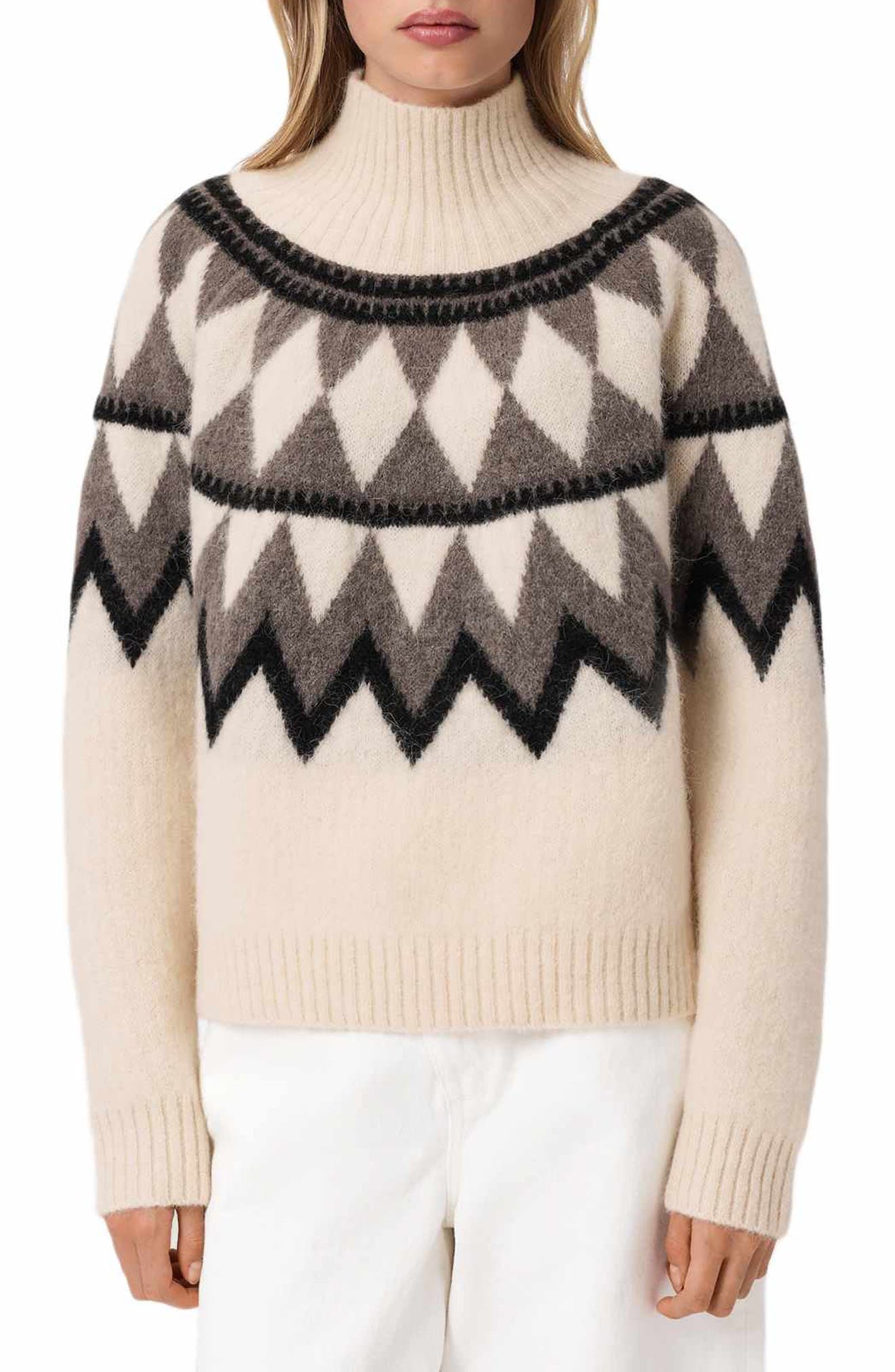 Tara Fair Isle Alpaca & Wool Blend Turtleneck Sweater - image 1
