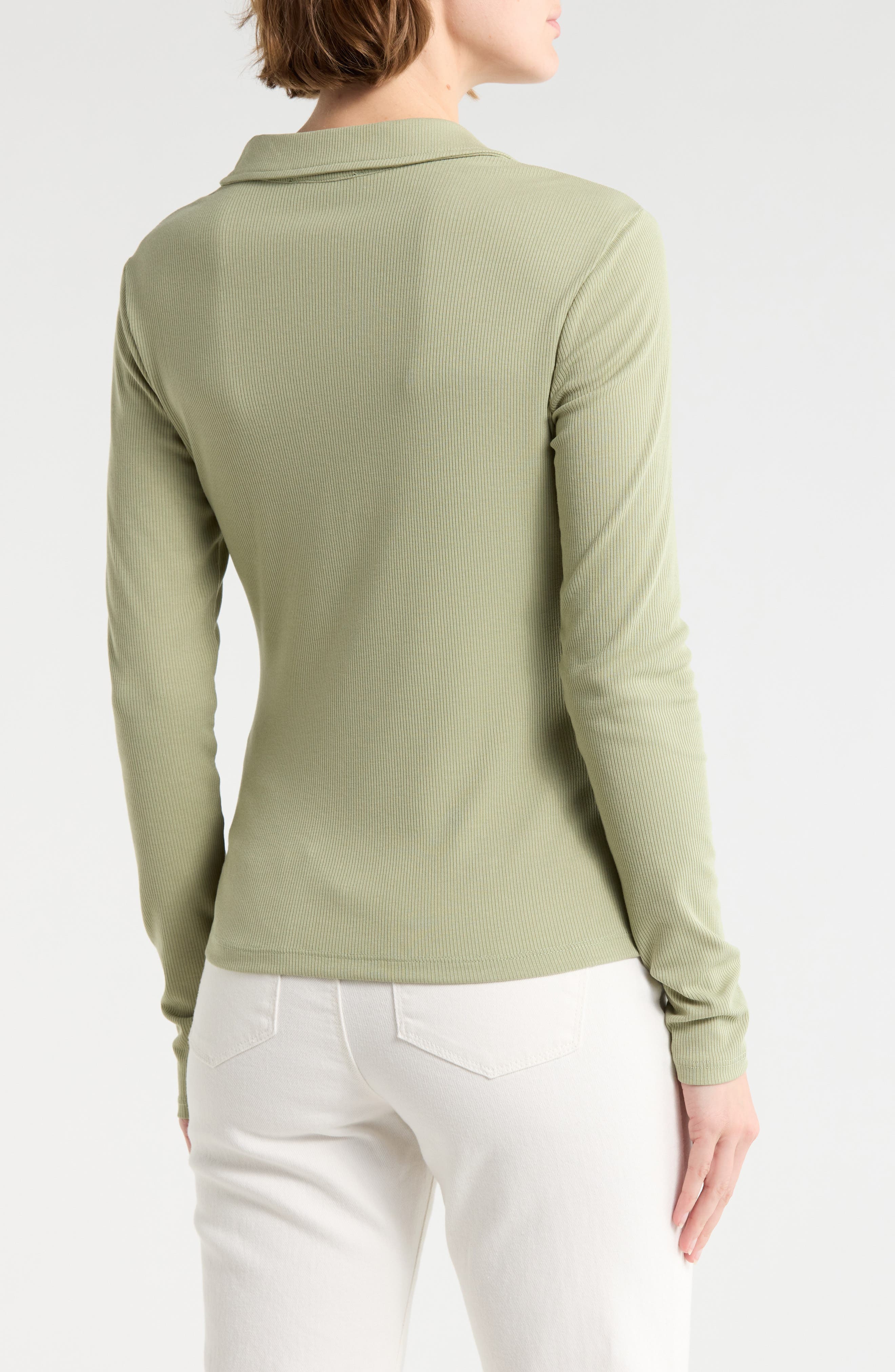 Johnny Collar Long Sleeve Button-Up Top - image 4