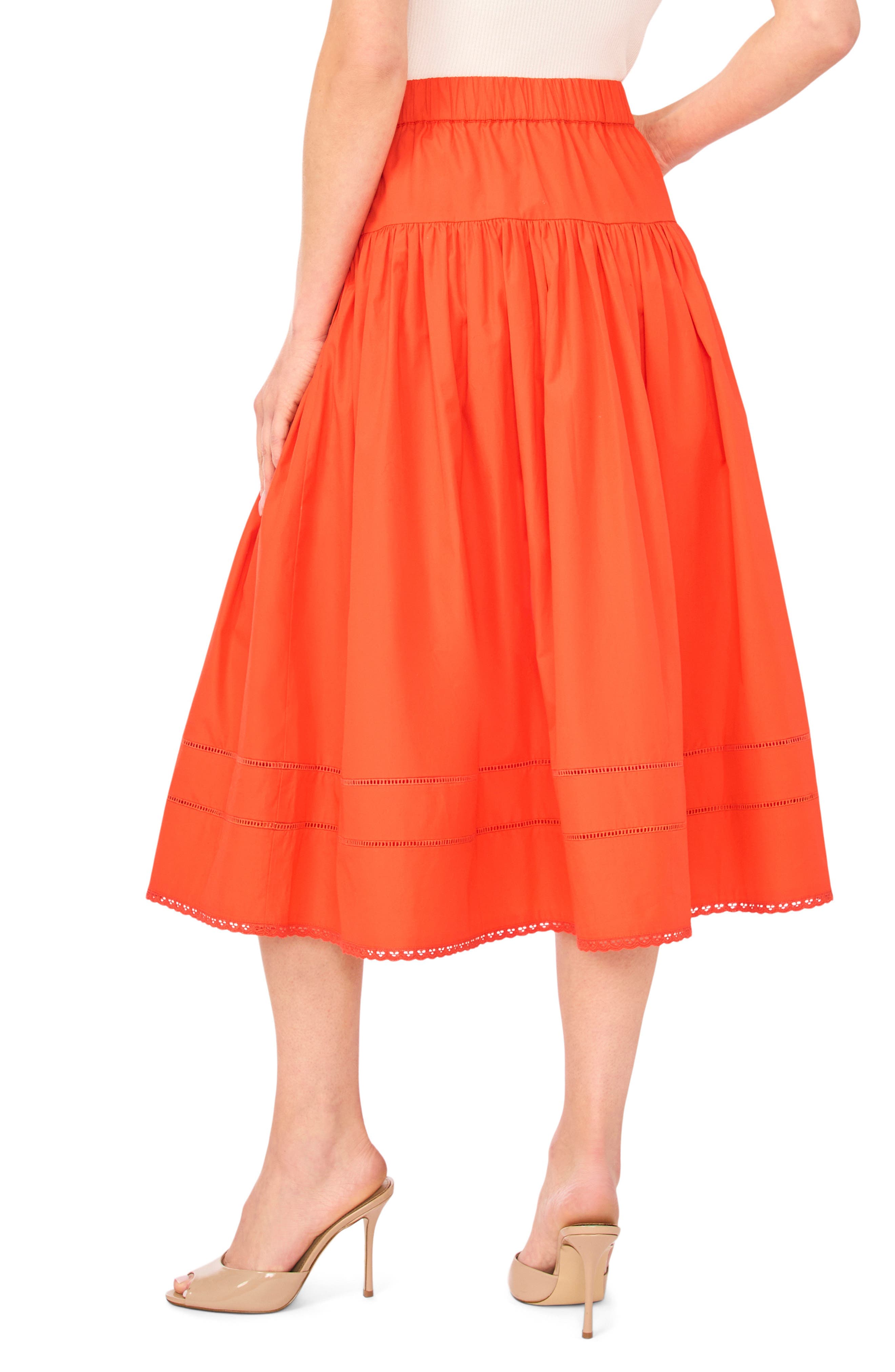 Erin Tiered Cotton Midi Skirt - image 2