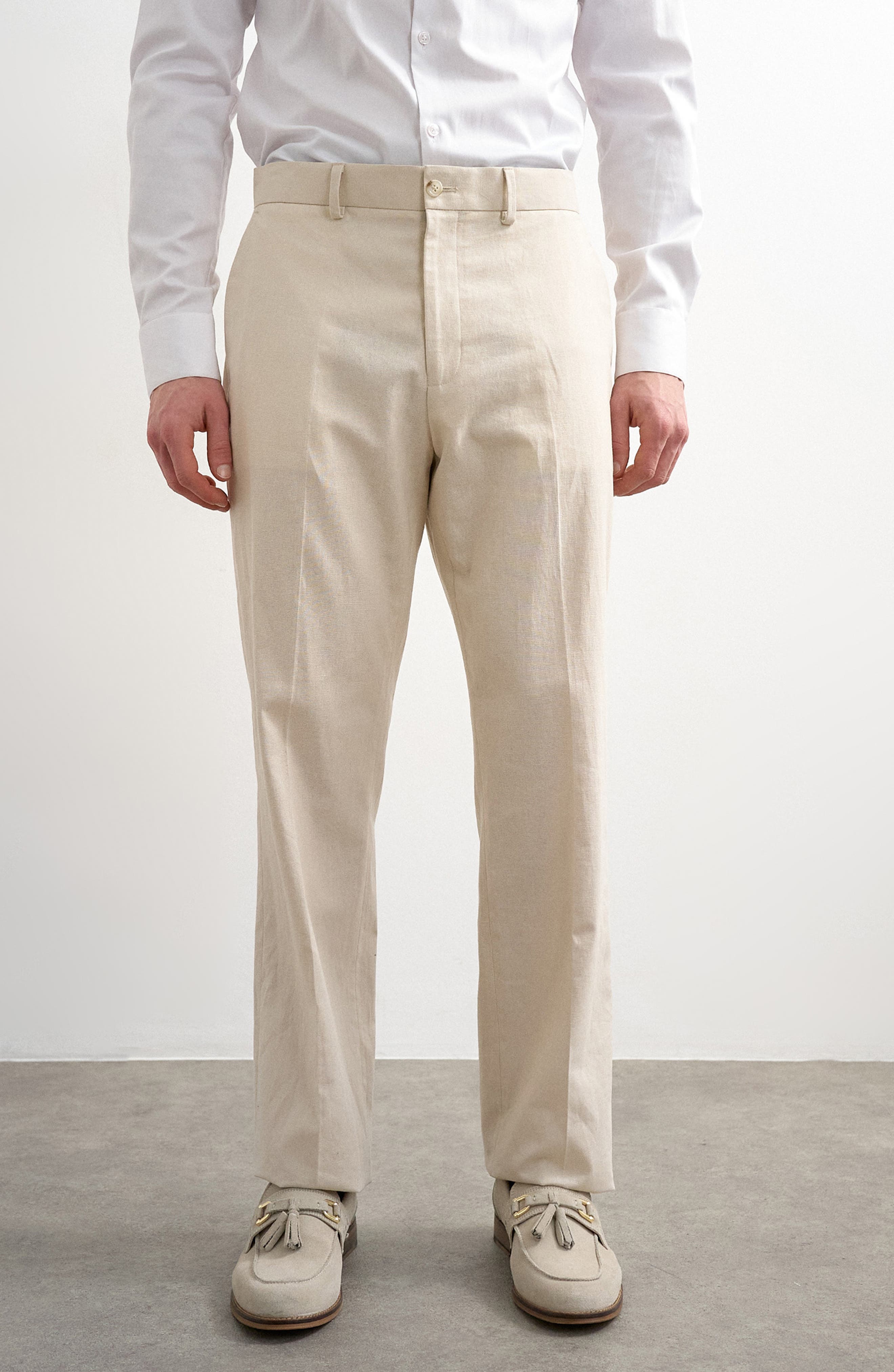 Linen Blend Straight Leg Pants - image 1