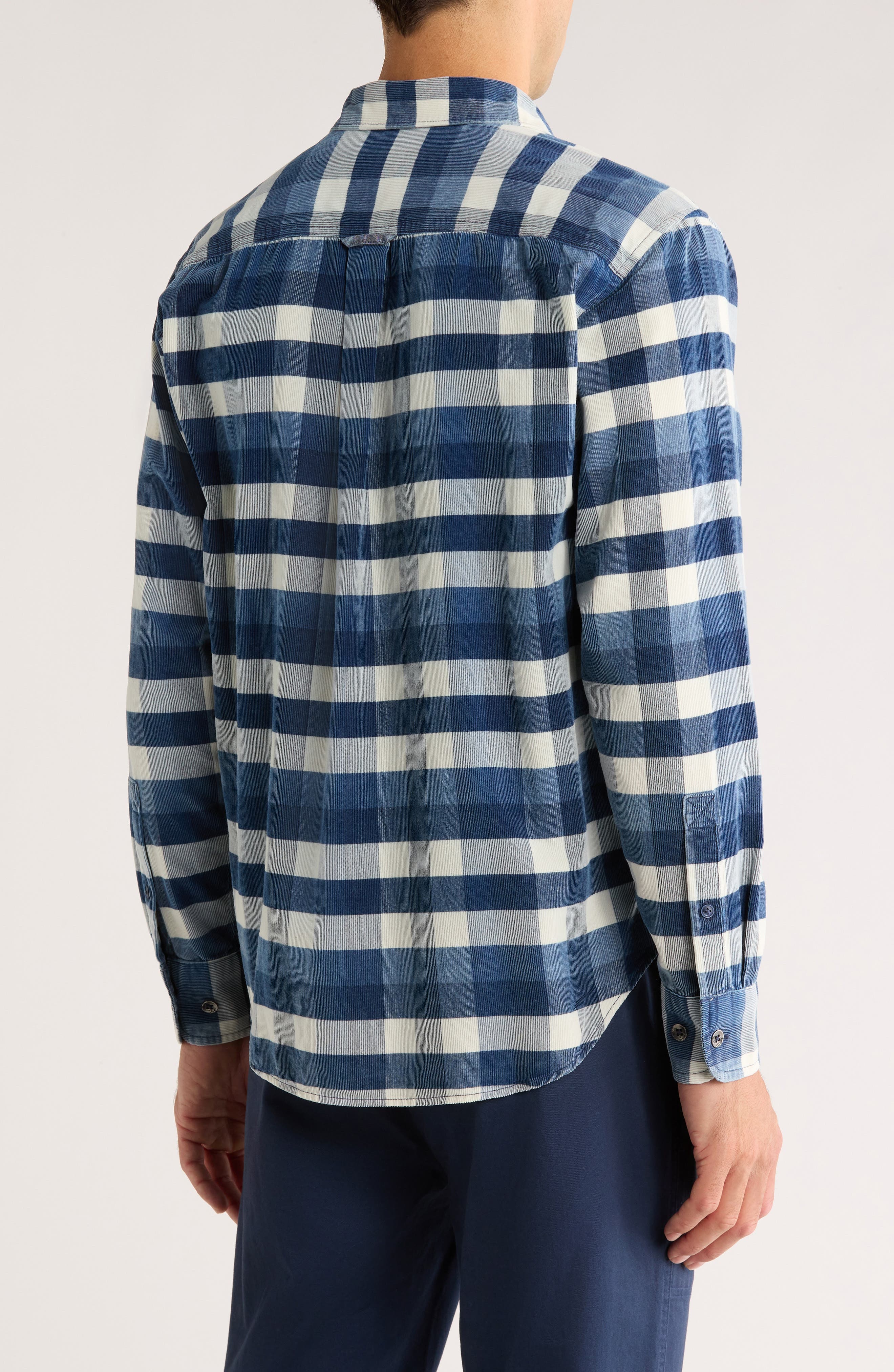 Coastline Cord Mojave Blues Buffalo Check Cotton Corduroy Button-Up Shirt - image 2