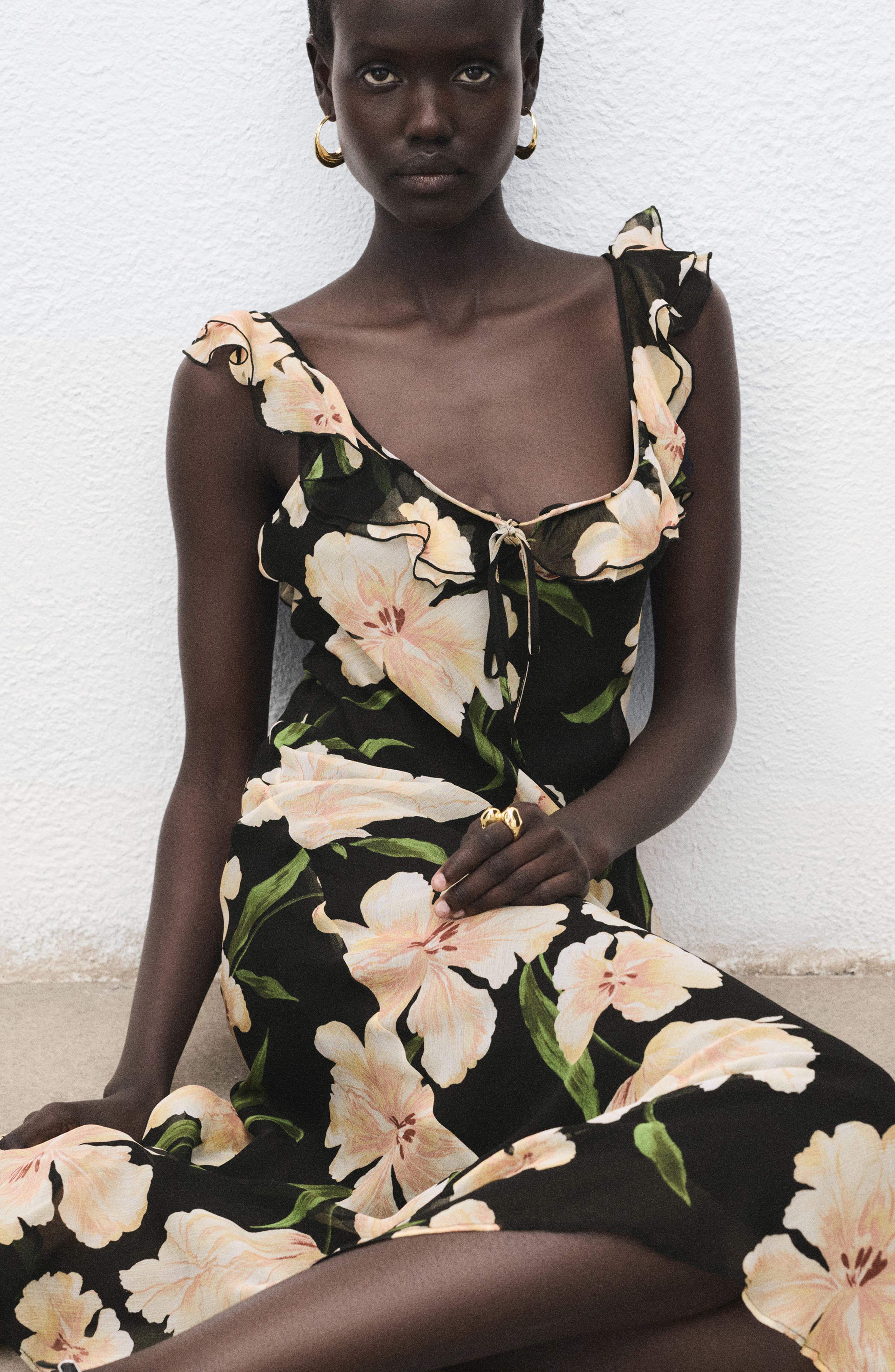 Floral Print Ruffle Dress - image 2