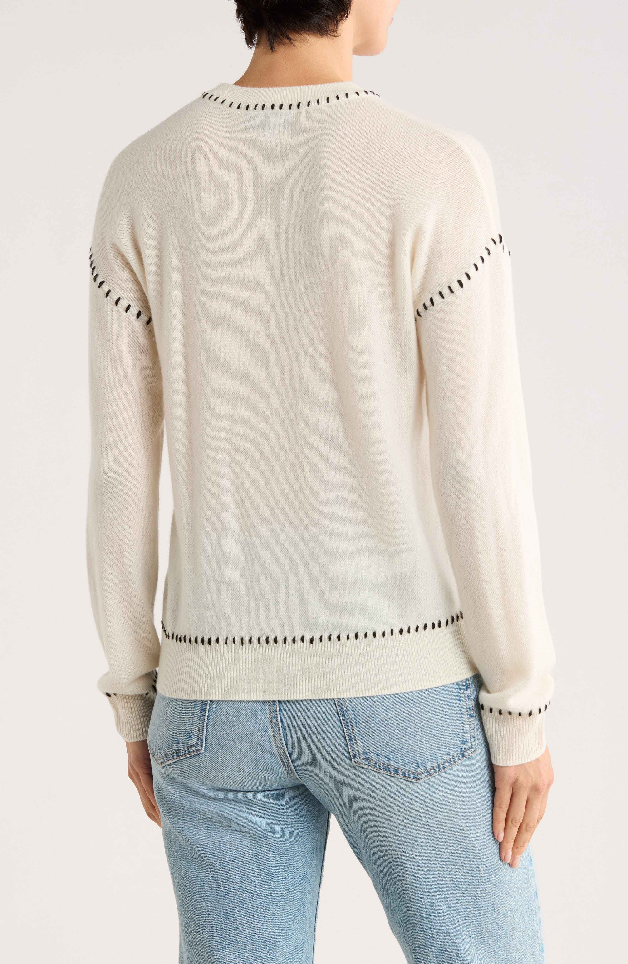 Whipstitch Wool & Cashmere Blend Sweater - image 2