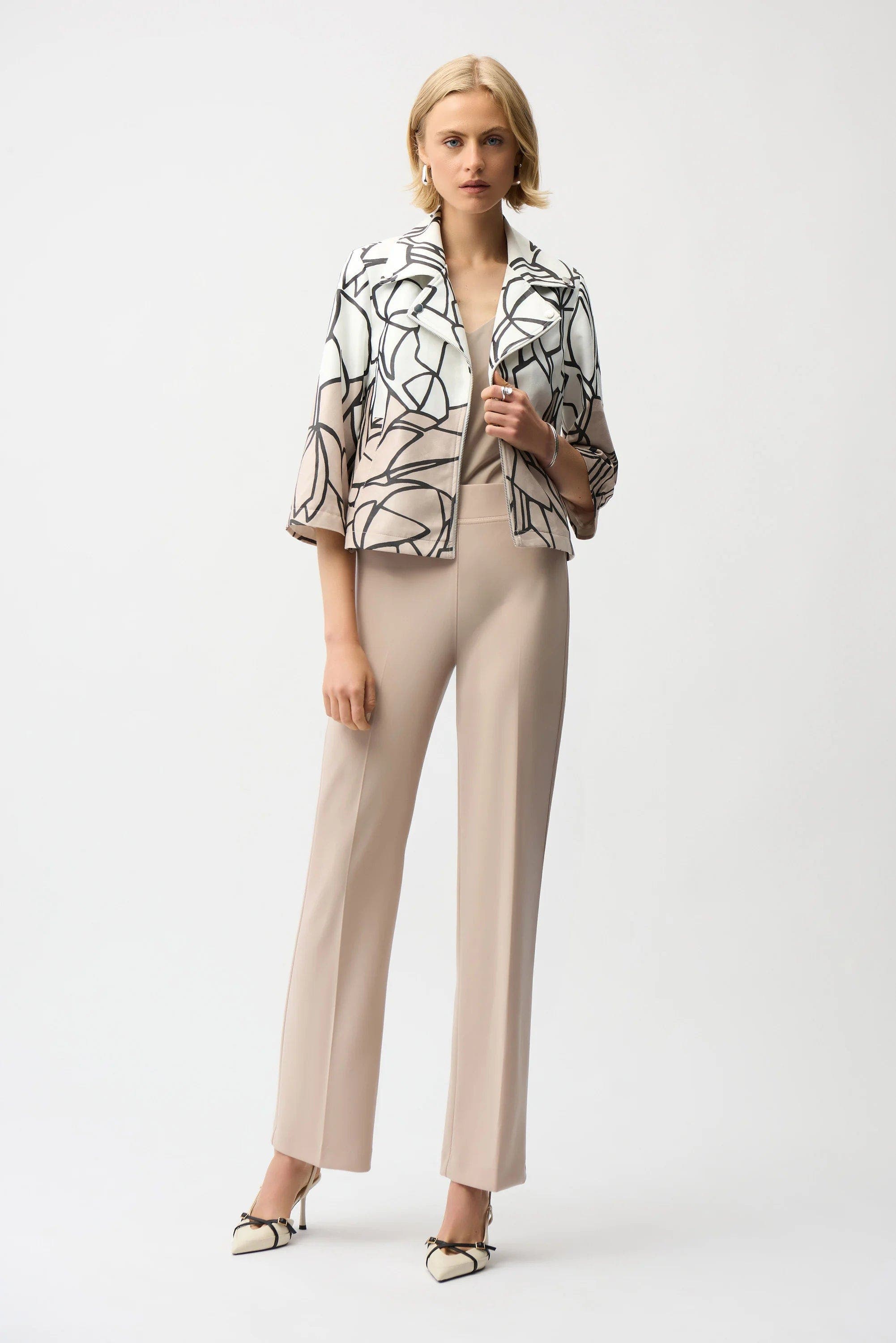 Faux Suede Abstract Print Swing Jacket - image 1