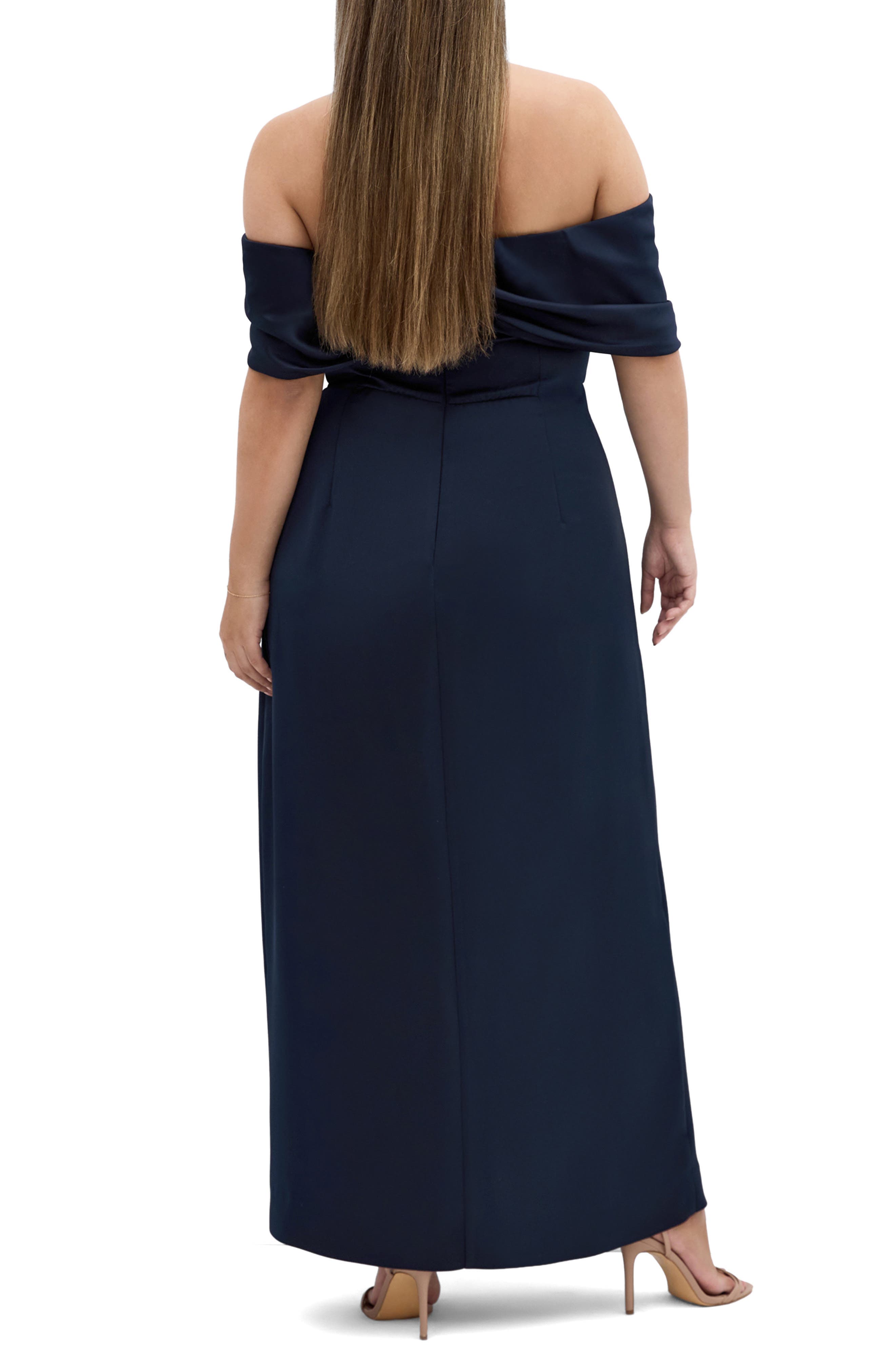 Paloma Off the Shoulder Satin Maxi Dress - image 2