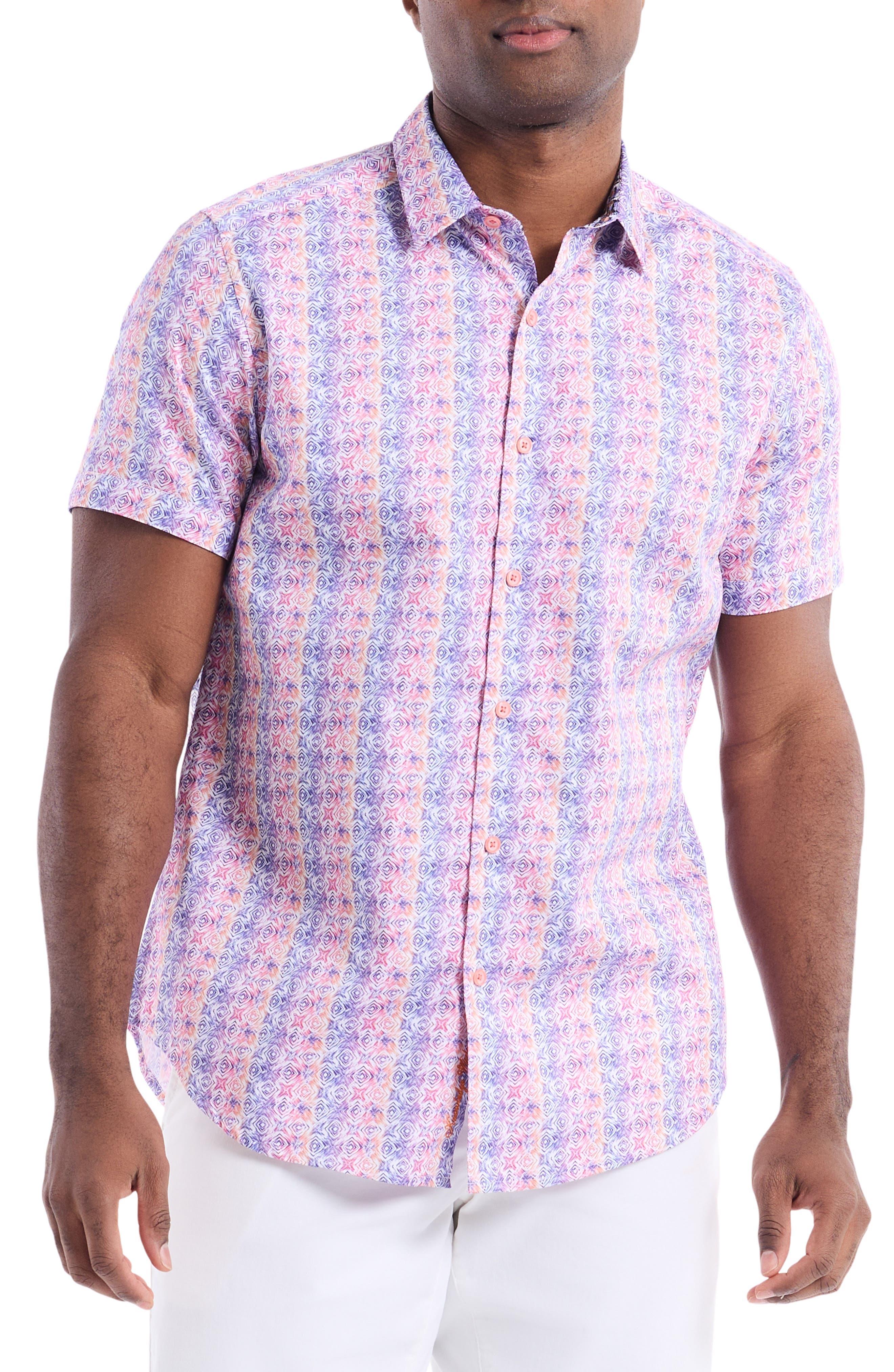 Formby Short Sleeve Cotton Button-Up Shirt - image 1