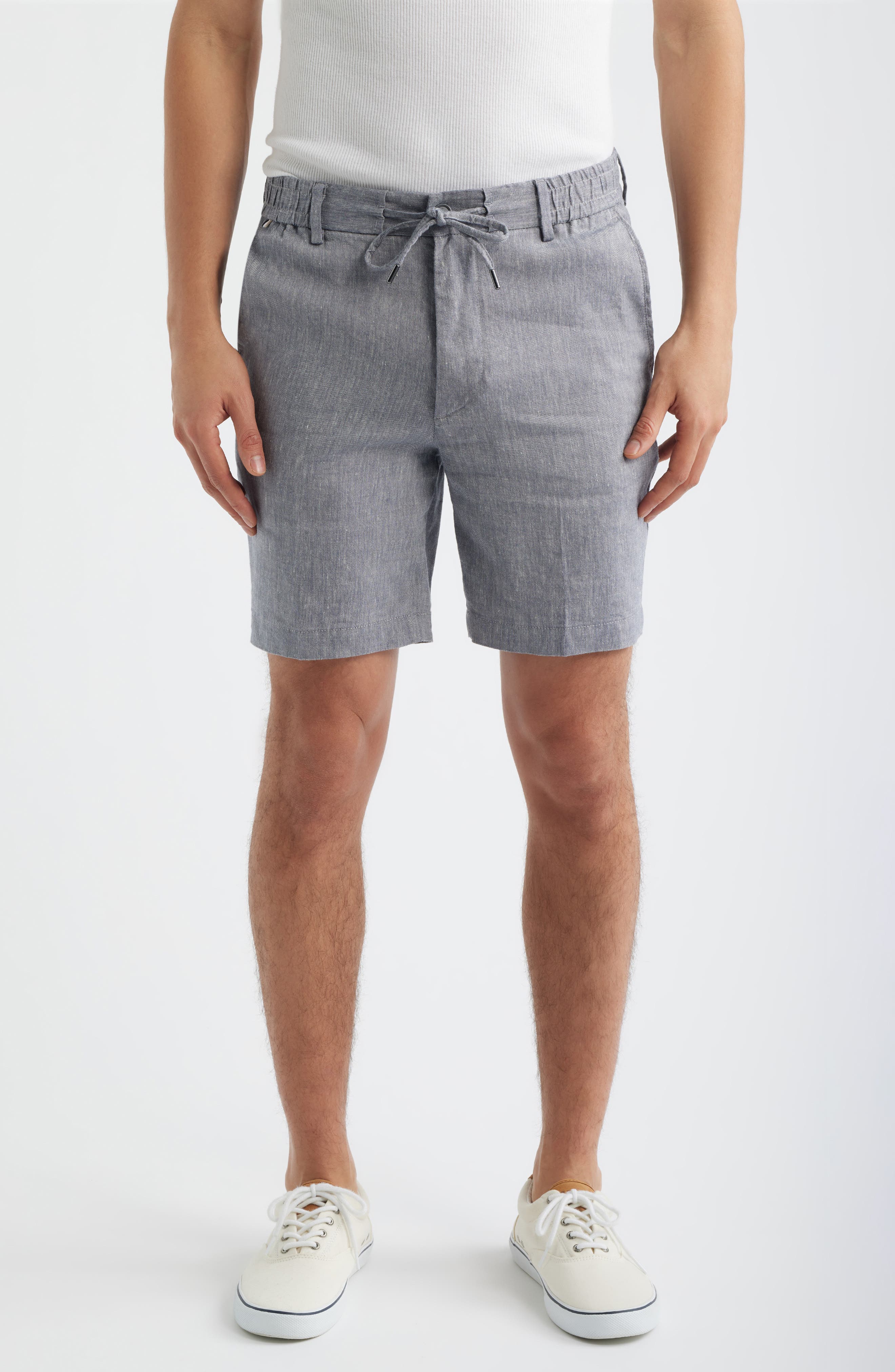Kane Flat Front Linen Blend Drawstring Shorts - image 5