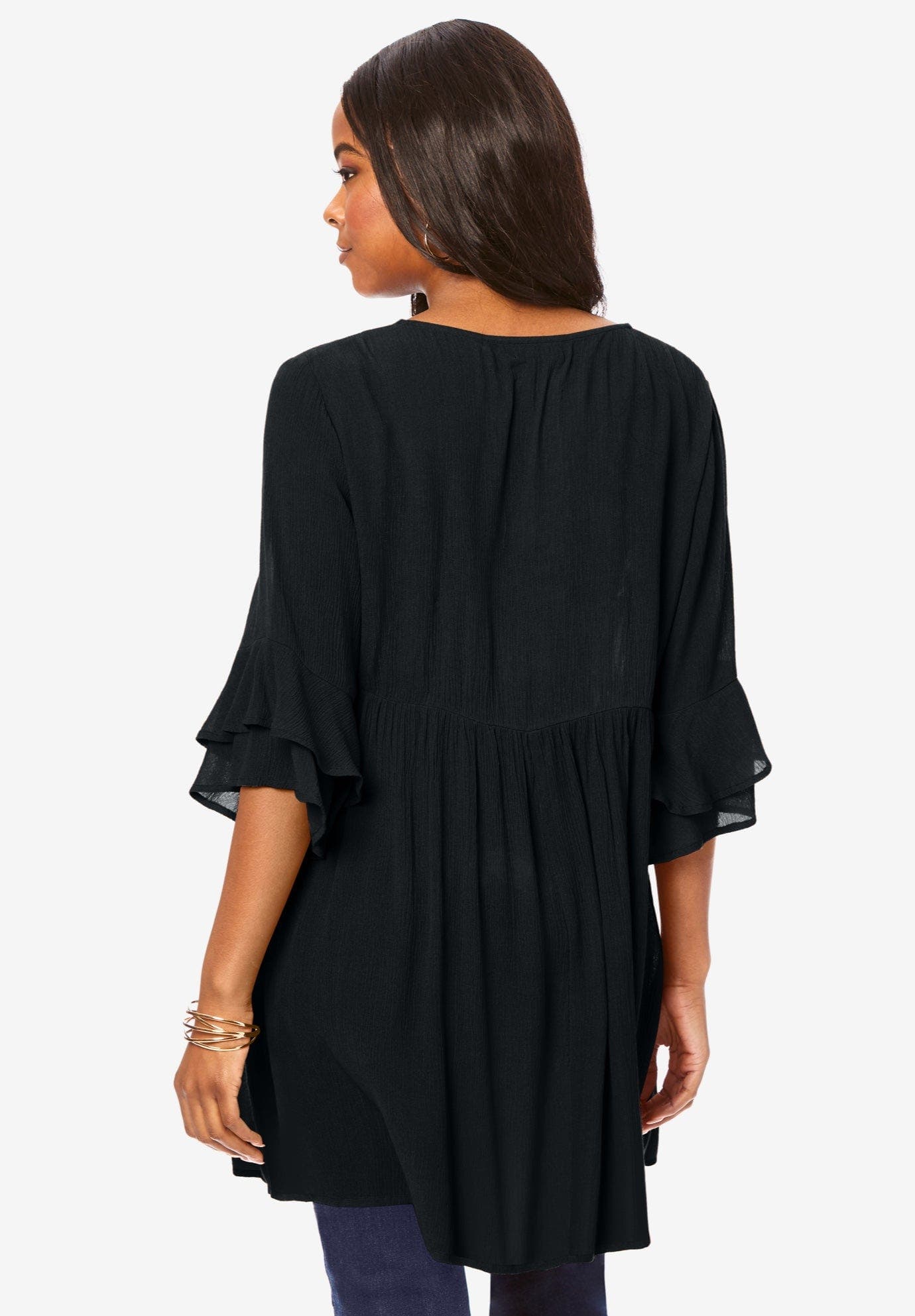 Hand Crinkled Flutter Sleeve Tunic - image 2