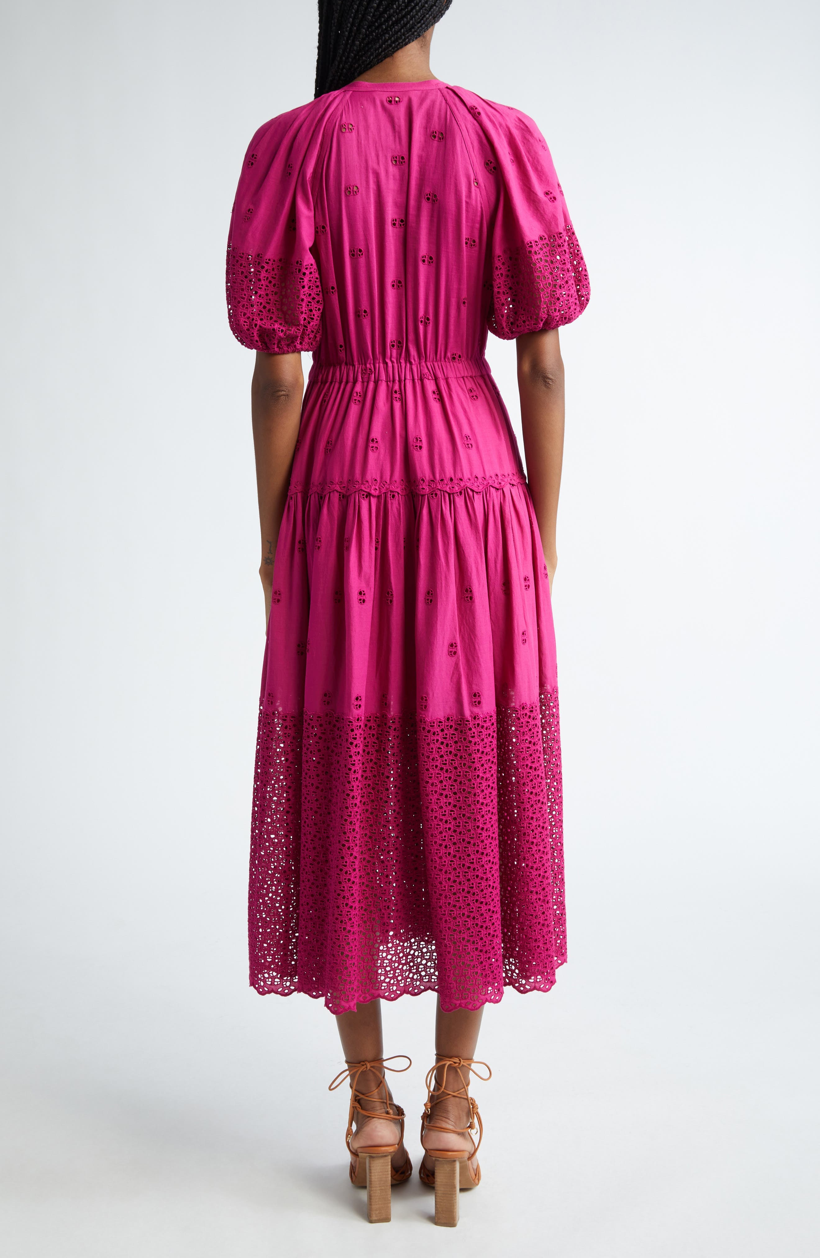 Nova Eyelet Puff Sleeve Dress - image 2