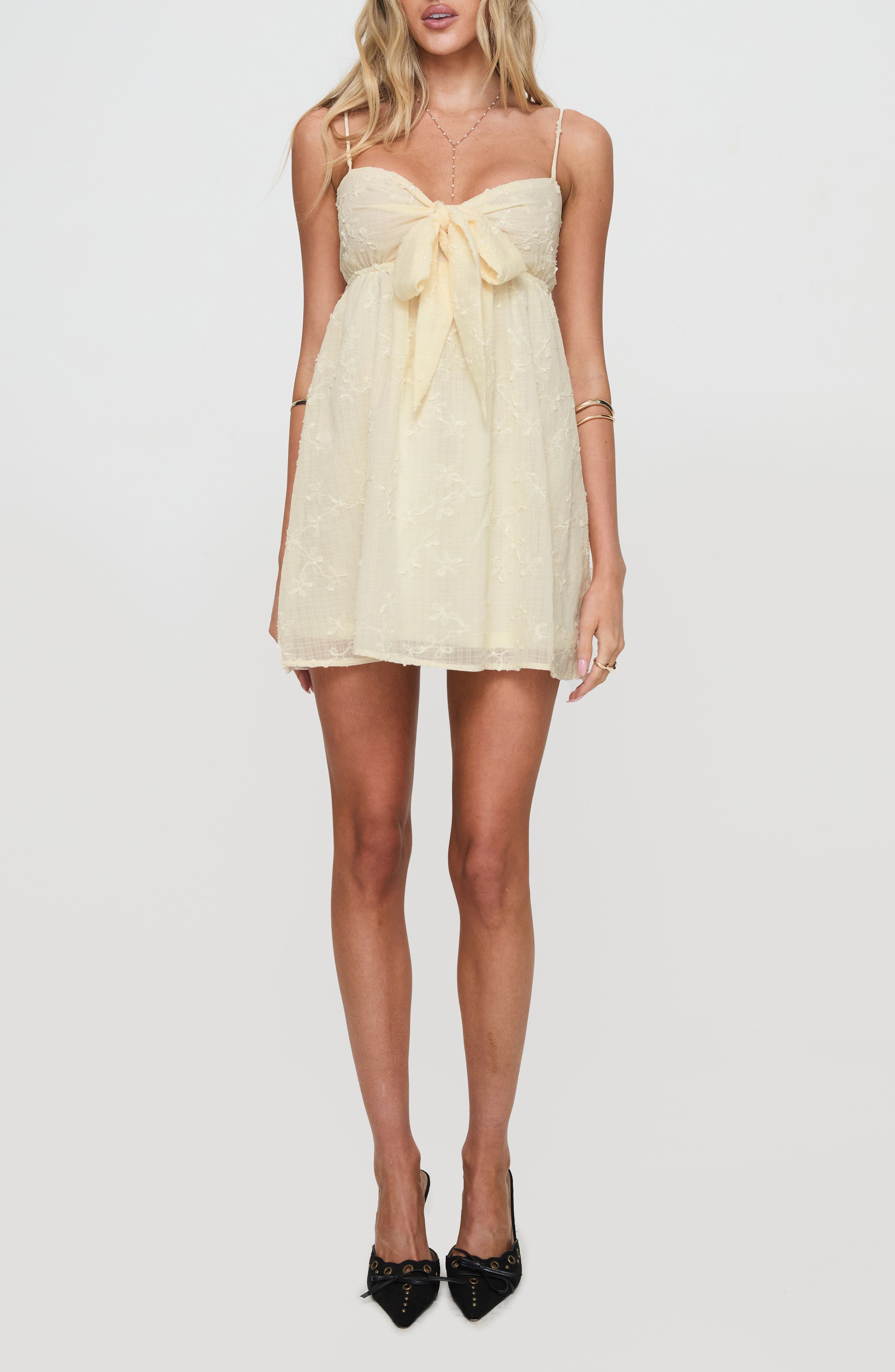 Granno Tie Front Babydoll Minidress - image 1